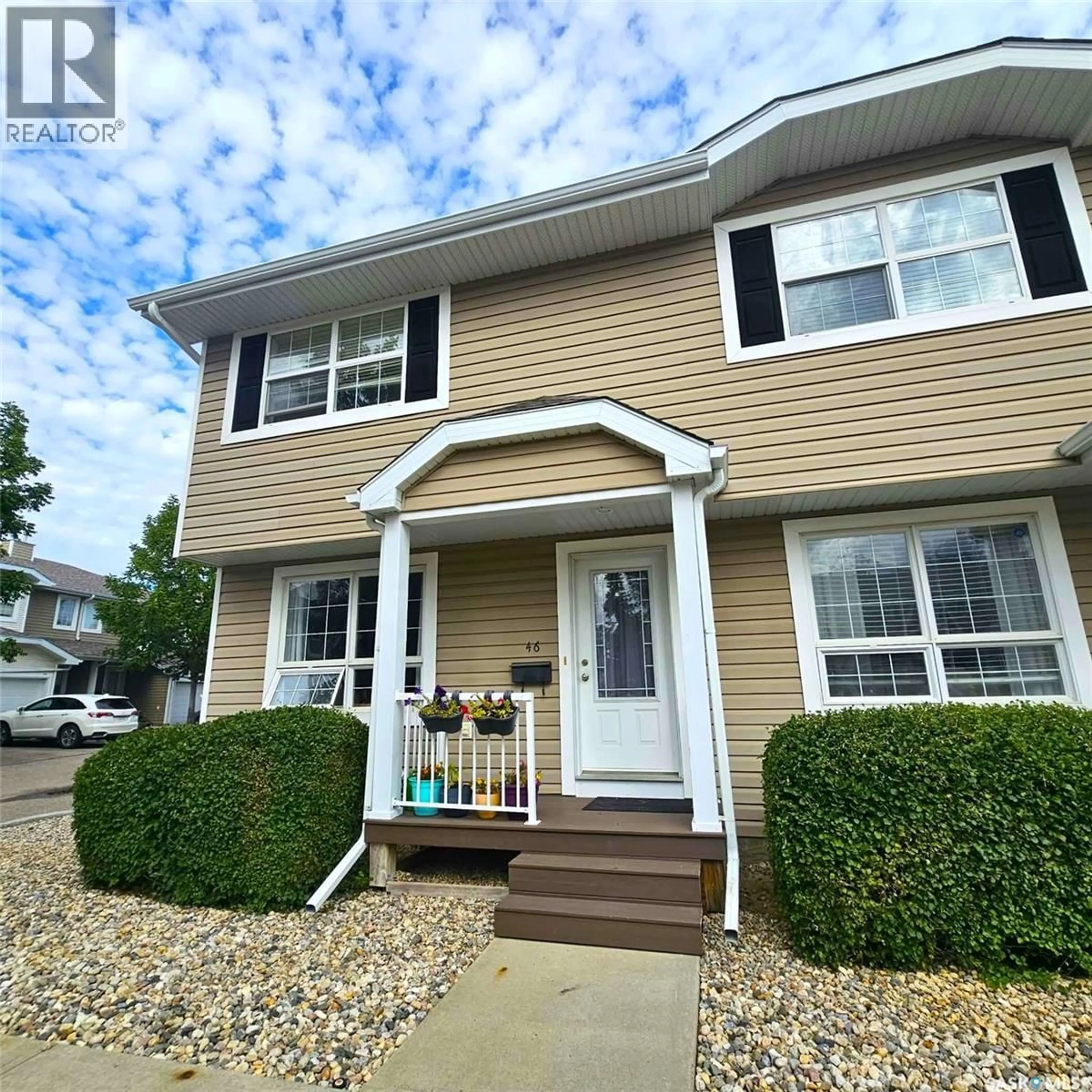 Home with vinyl exterior material, street for 46 - 4901 CHILD AVENUE, Regina Saskatchewan S4X4P1