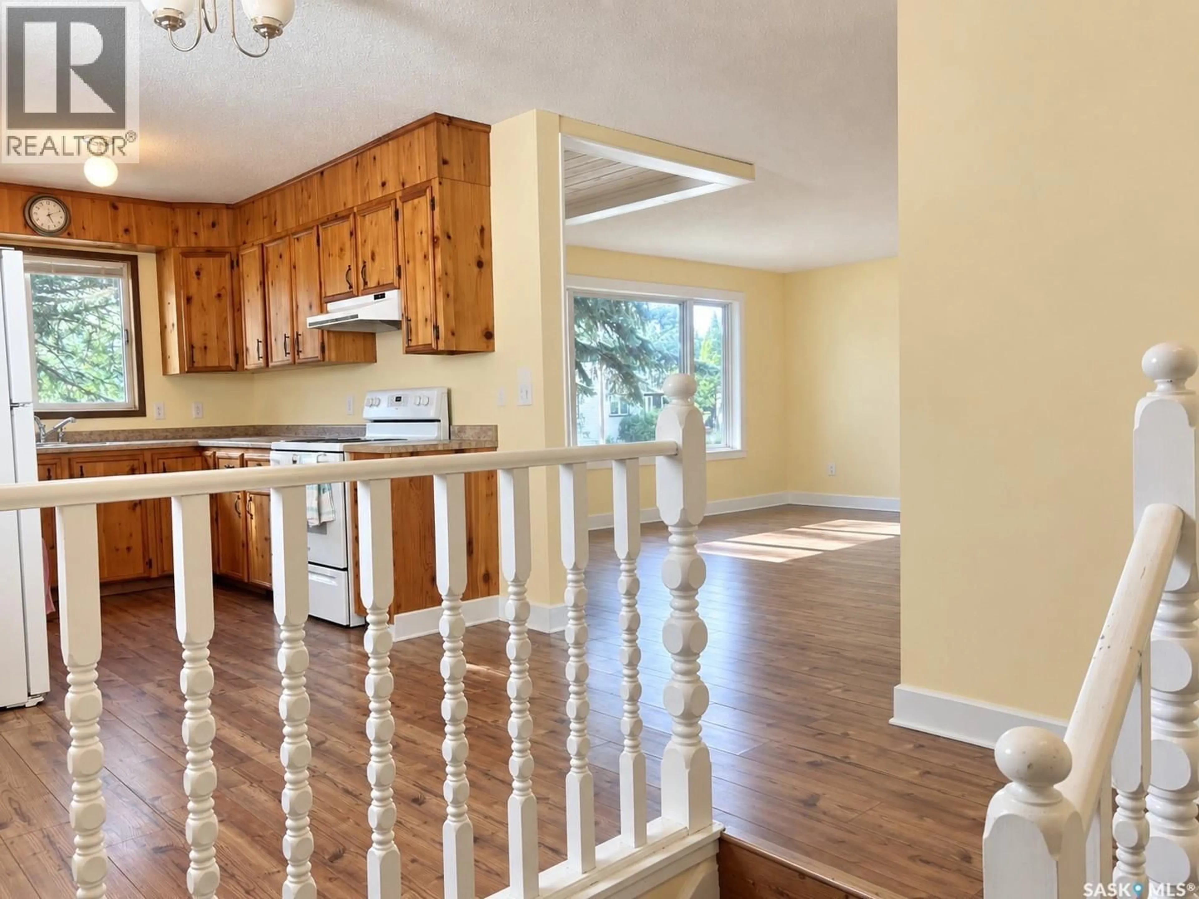 Open concept kitchen, wood/laminate floor for 151 MEMORIAL DRIVE, Spiritwood Saskatchewan S0J2M0