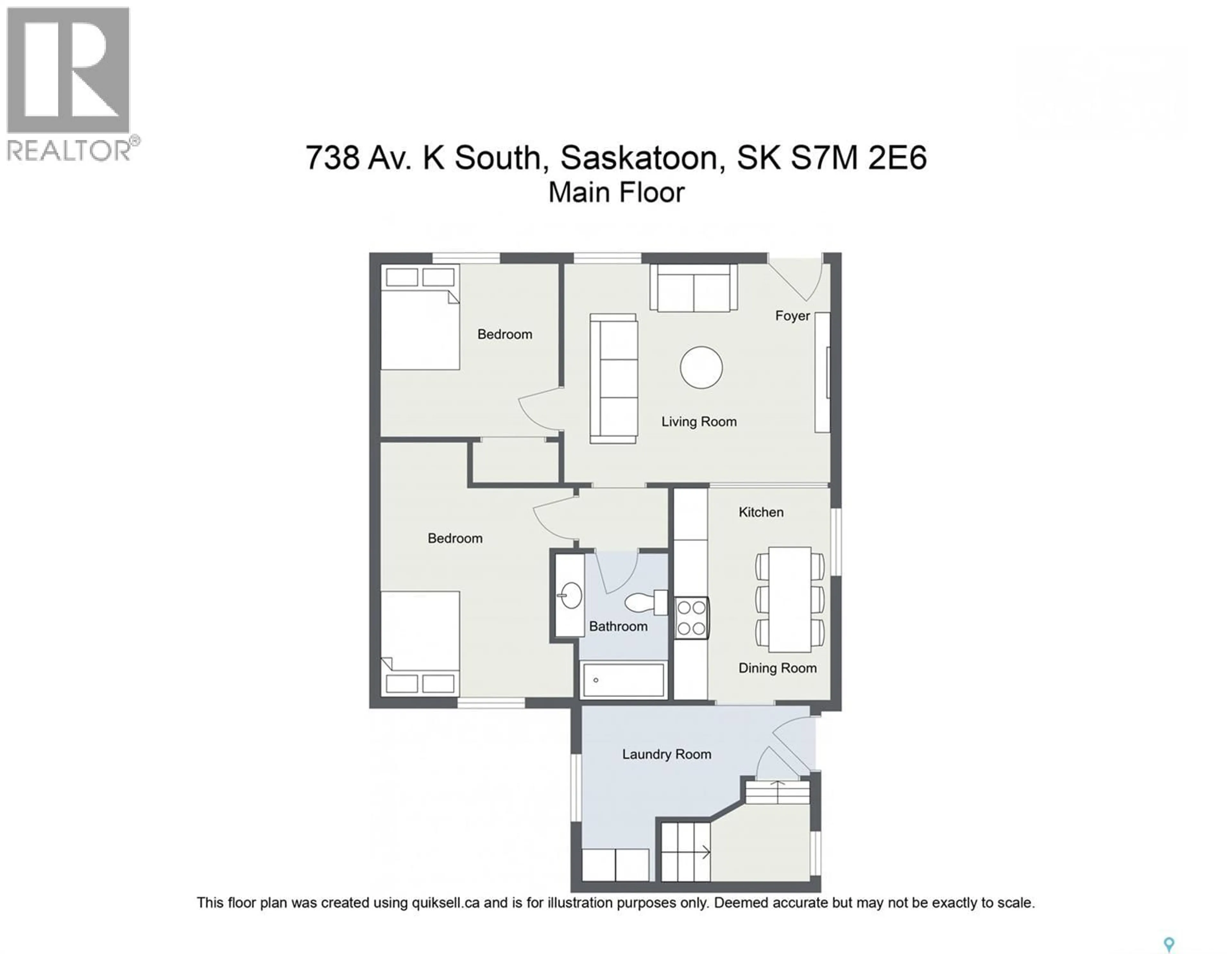 Floor plan for 738 K AVENUE, Saskatoon Saskatchewan S7M2E6
