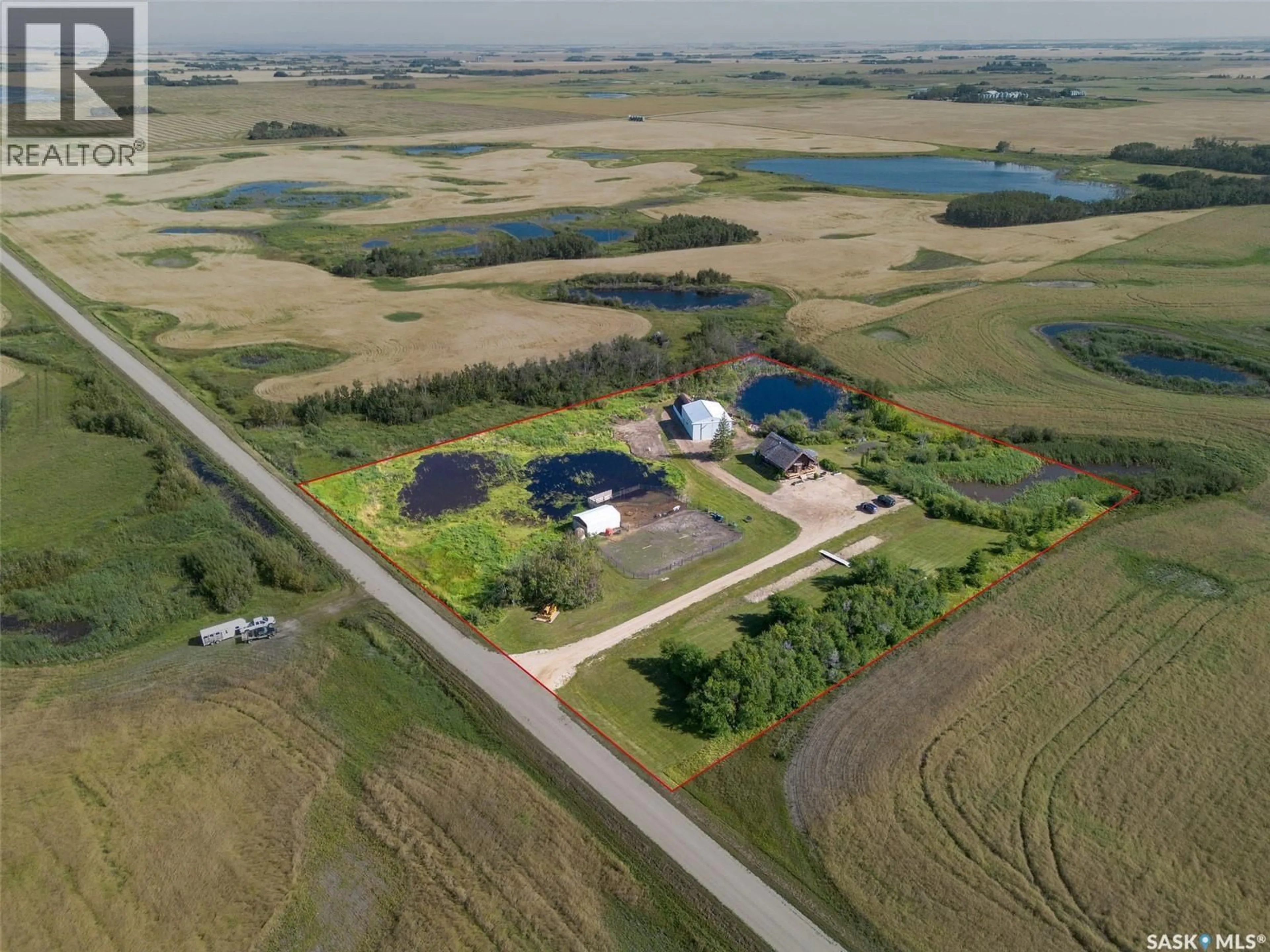 A pic from outside/outdoor area/front of a property/back of a property/a pic from drone, water/lake/river/ocean view for BOWMAN ACREAGE, Humboldt Rm No. 370 Saskatchewan S0K2A0