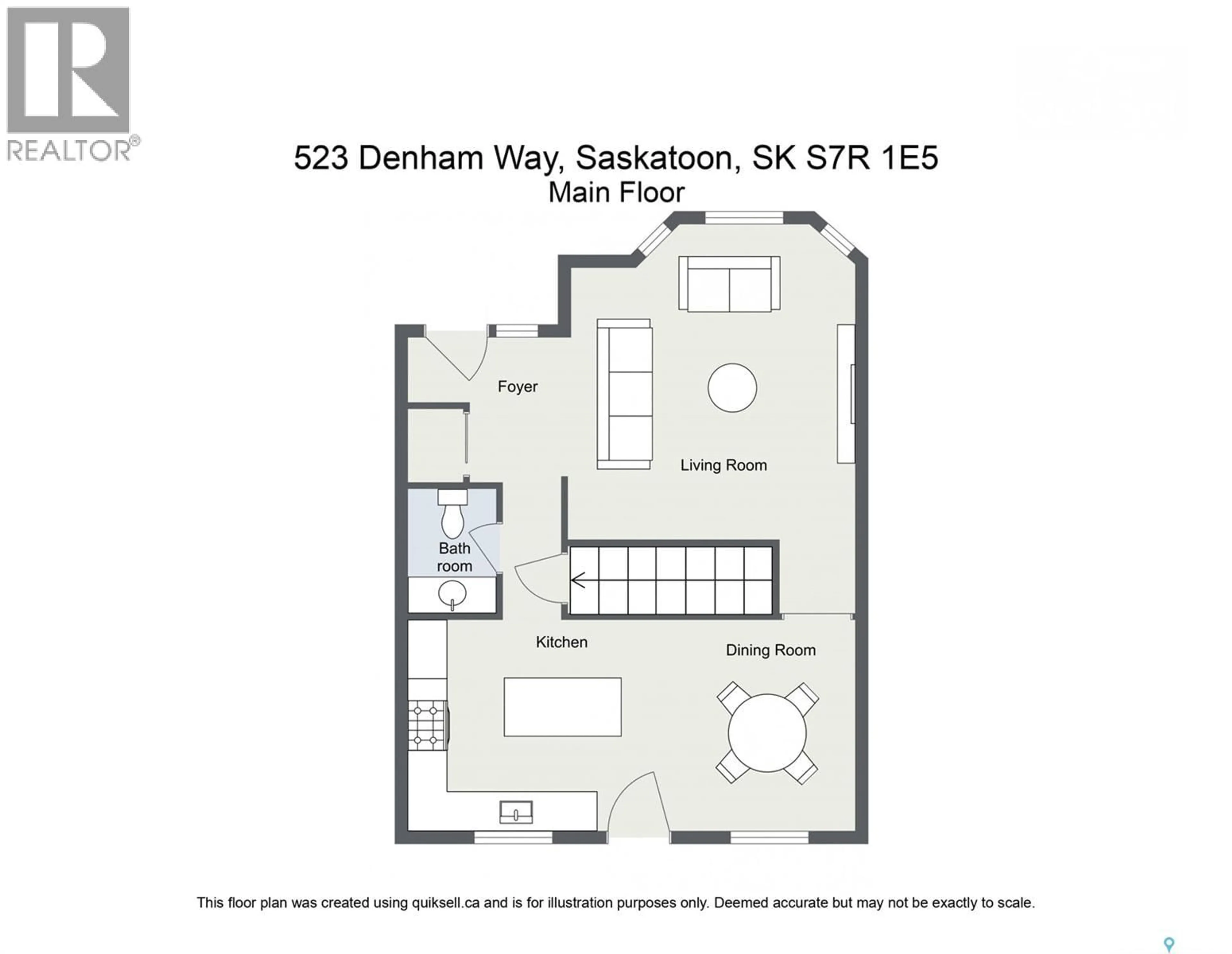 Floor plan for 523 DENHAM WAY, Saskatoon Saskatchewan S7R1E5