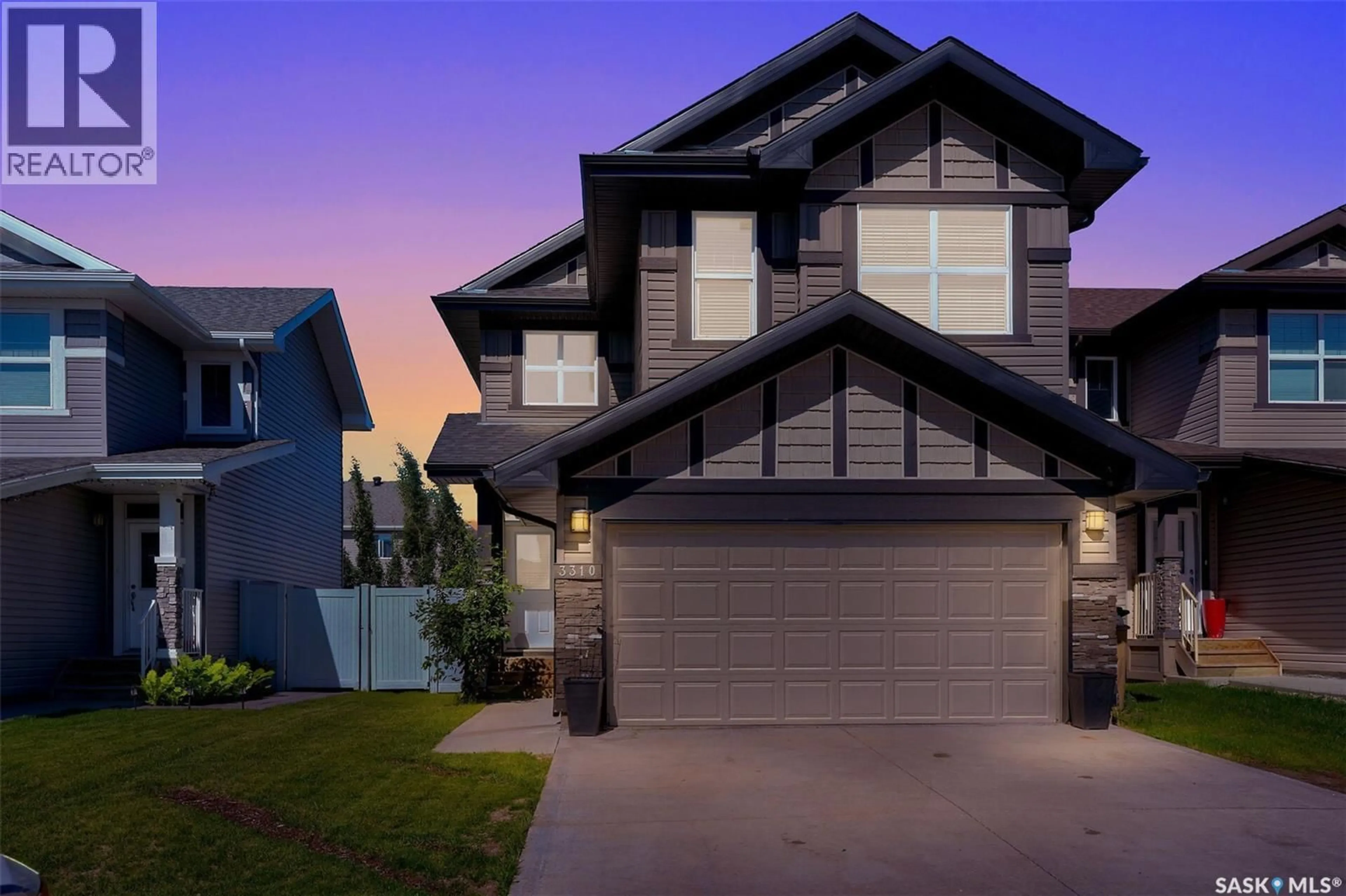 Home with vinyl exterior material, street for 3310 GREEN LILY ROAD, Regina Saskatchewan S4V3M2