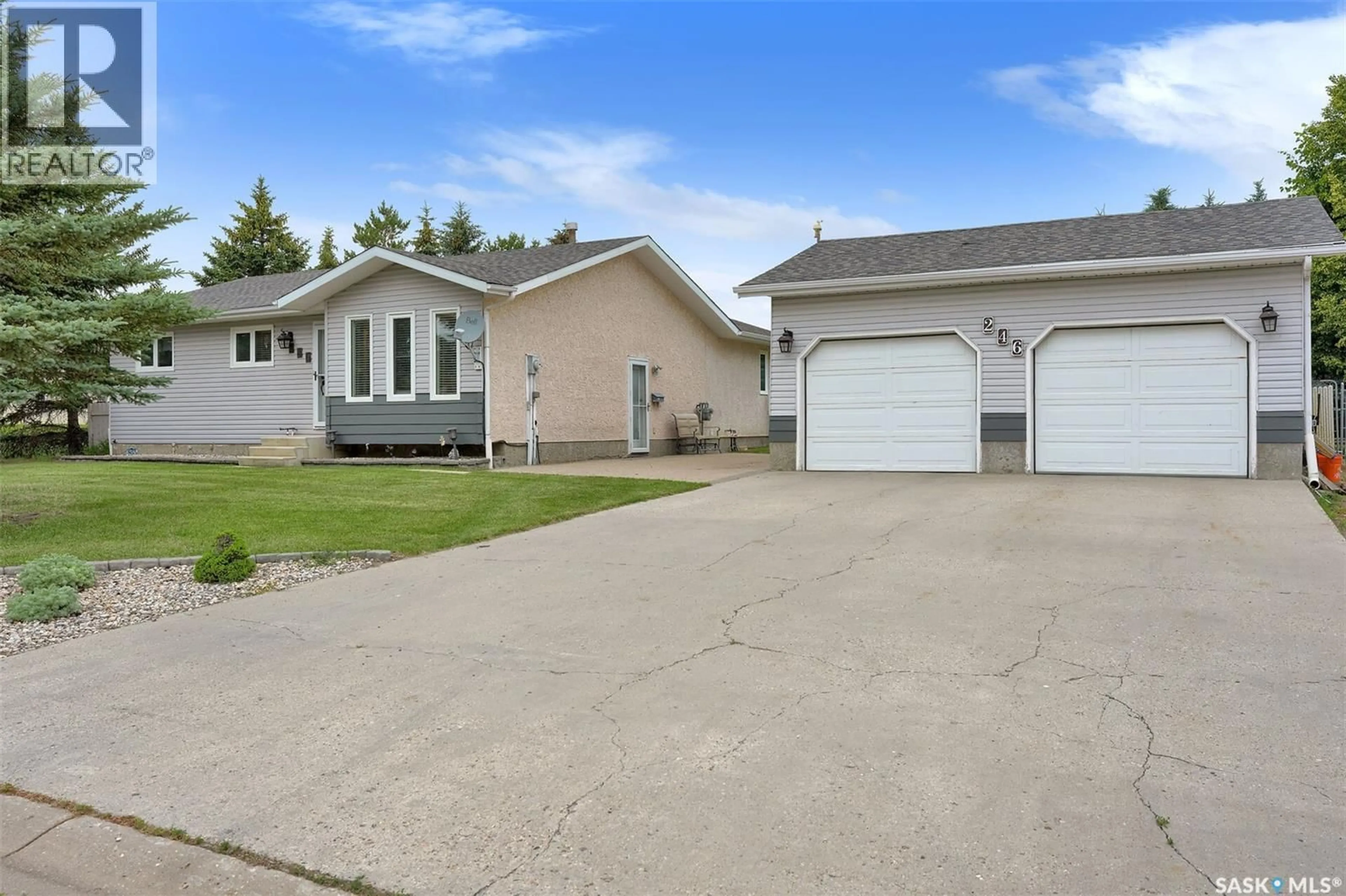 Home with vinyl exterior material, street for 246 - 242 WESTVIEW DRIVE, Balgonie Saskatchewan S0G0E0