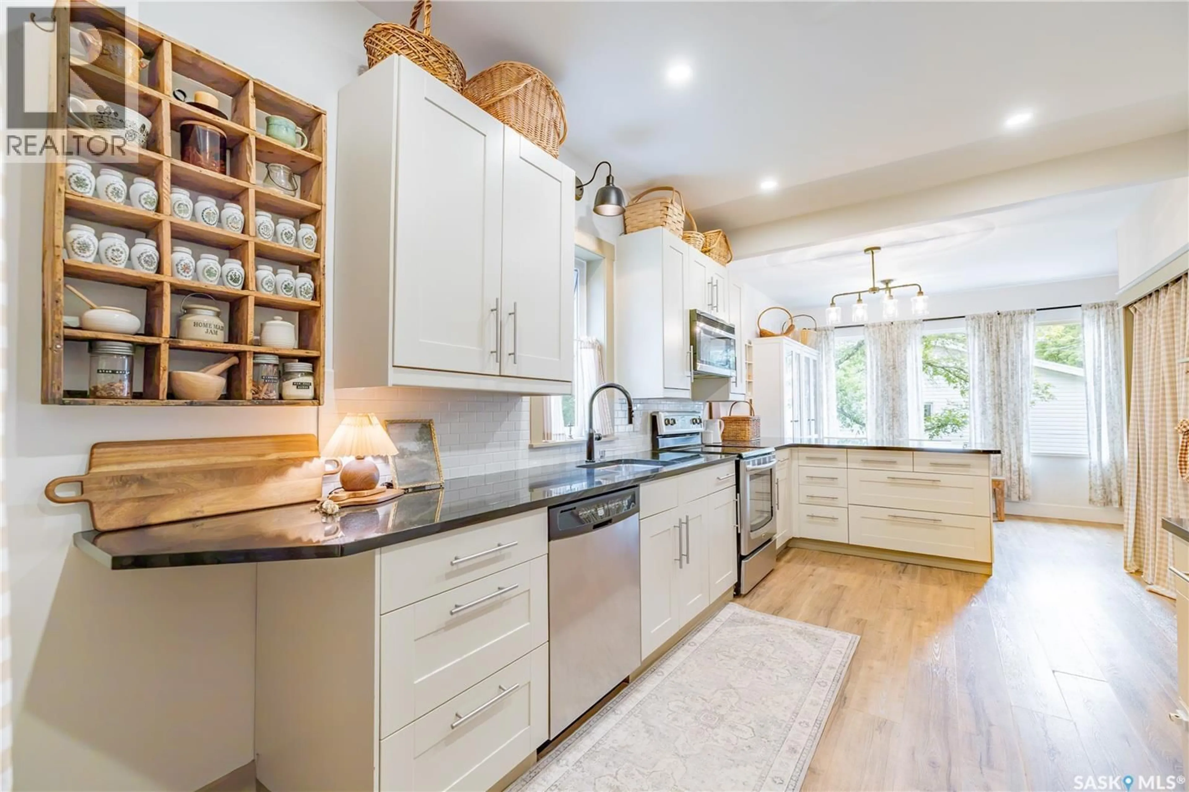 Open concept kitchen, ceramic/tile floor for 208 1ST STREET, Dundurn Saskatchewan S0K1K0