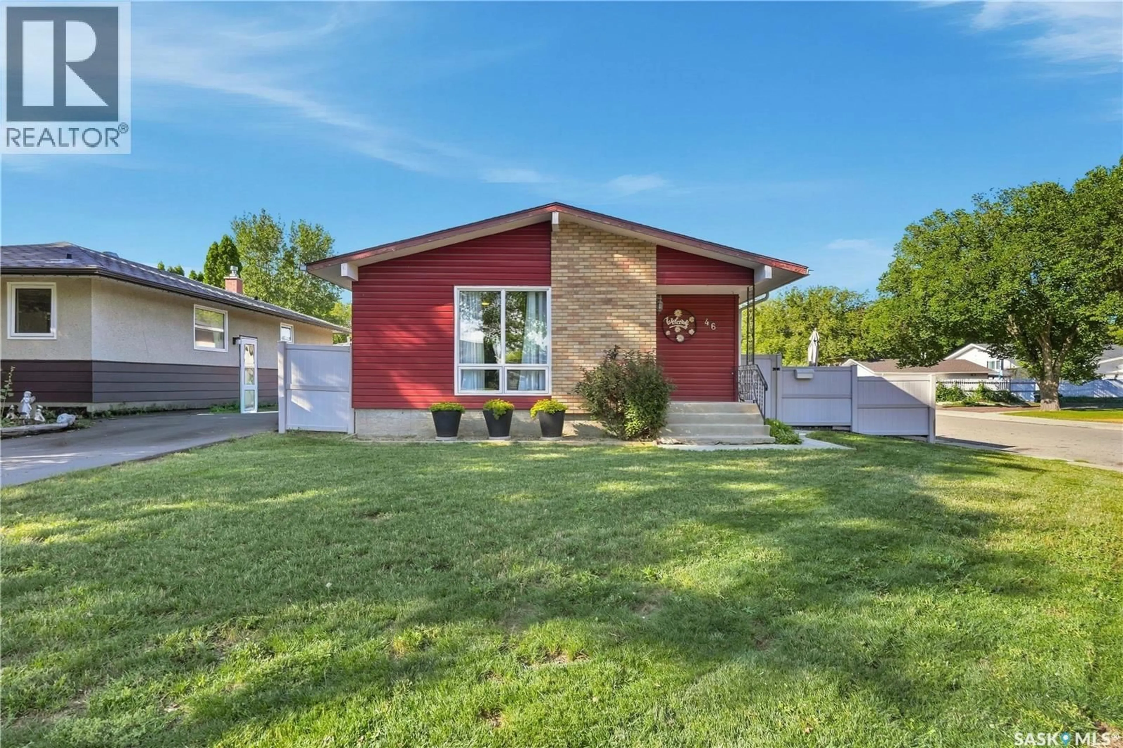 Home with brick exterior material, street for 46 COOPER CRESCENT, Regina Saskatchewan S4R4J7