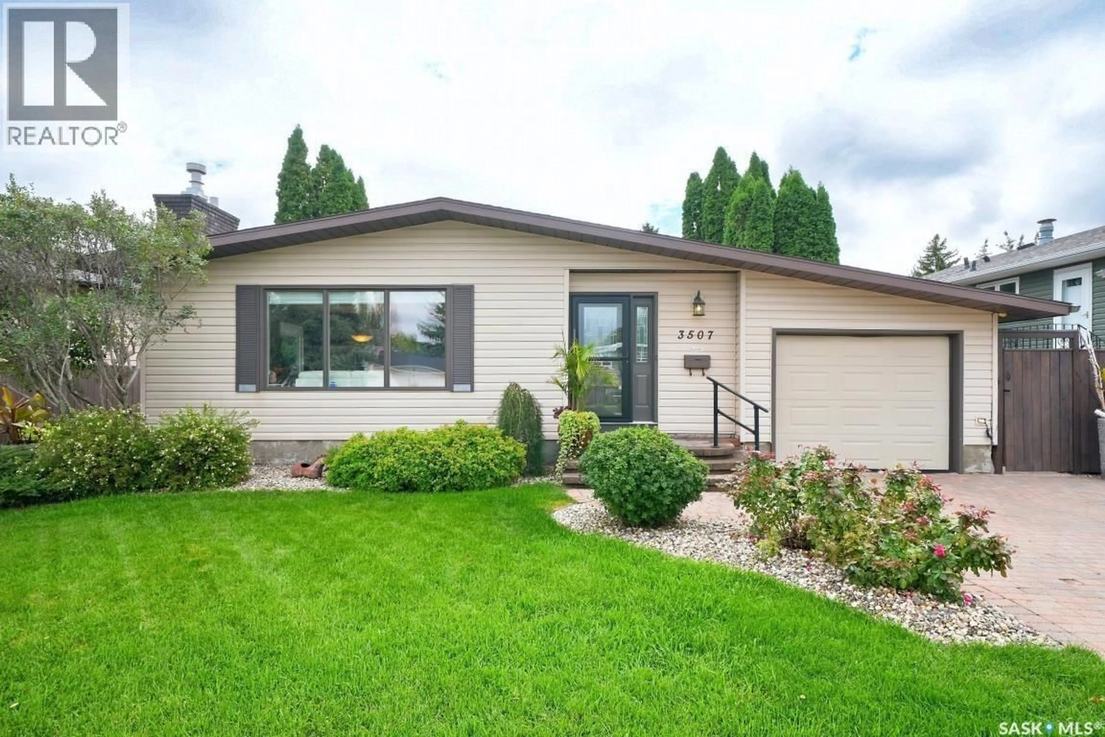Home with vinyl exterior material, street for 3507 BALFOUR STREET, Saskatoon Saskatchewan S7H3Z5