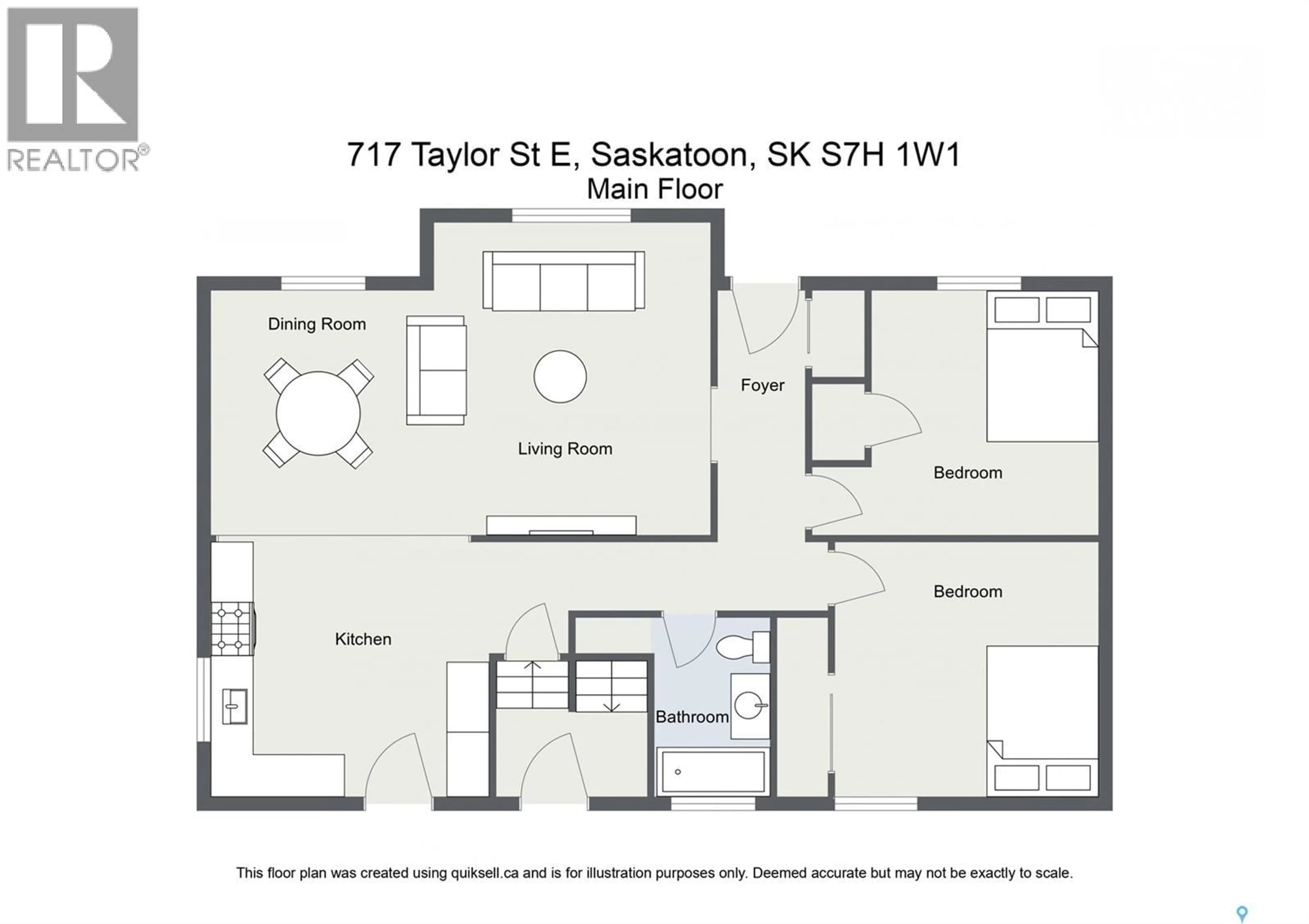 Floor plan for 717 TAYLOR STREET, Saskatoon Saskatchewan S7H1W1
