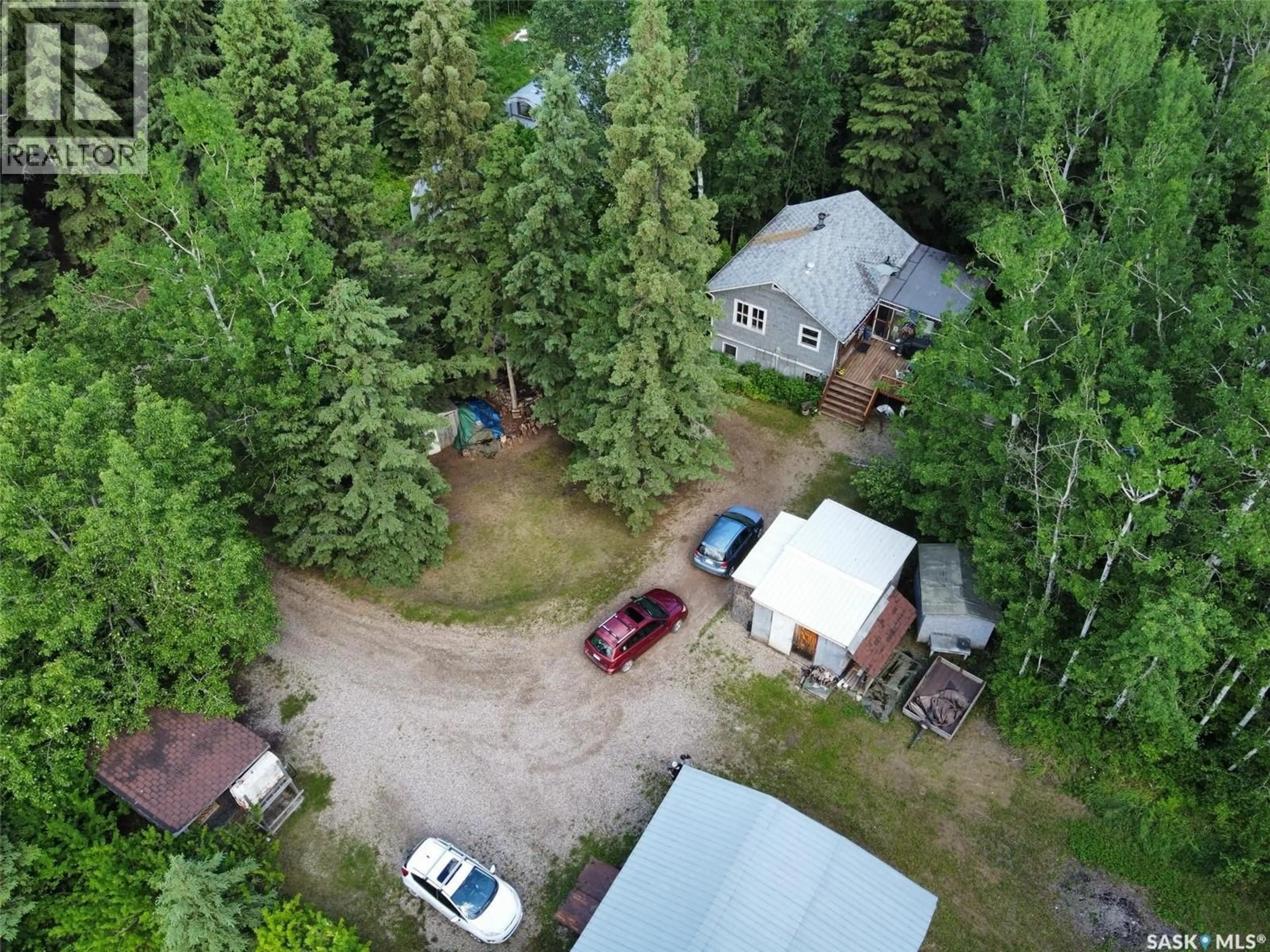 A pic from outside/outdoor area/front of a property/back of a property/a pic from drone, forest/trees view for 193 DUMBLE ROAD, Canwood Rm No. 494 Saskatchewan S0J0B4