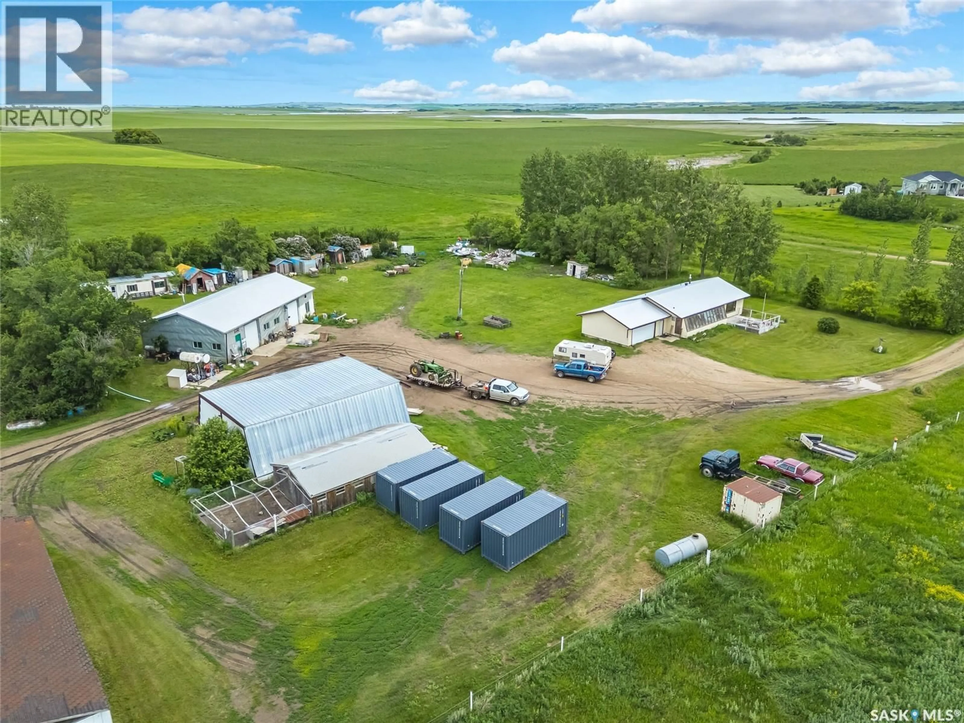 A pic from outside/outdoor area/front of a property/back of a property/a pic from drone, unknown for 46 HNATUK RD, Aberdeen No 373 Saskatchewan S7A0A8