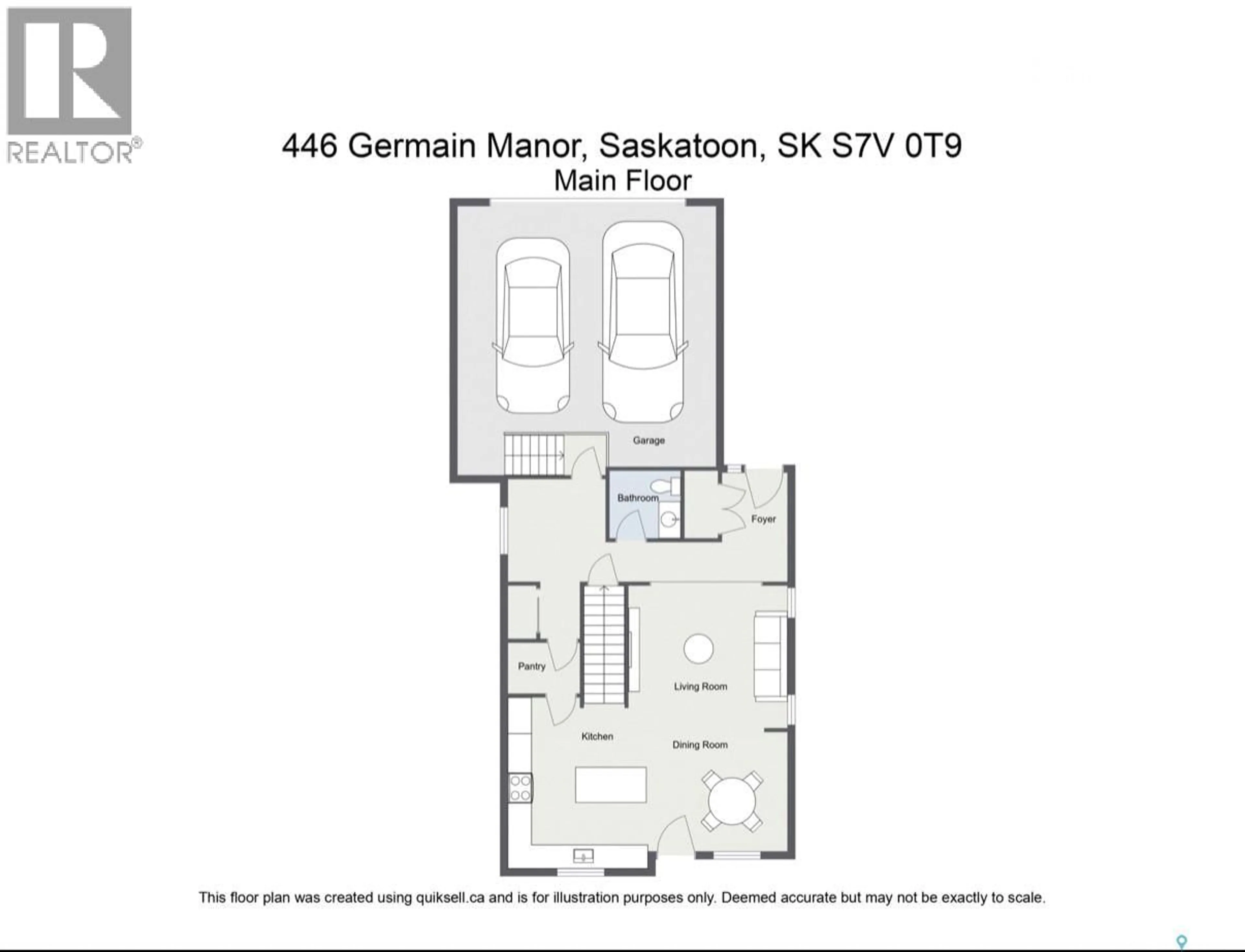 Floor plan for 446 GERMAIN MANOR, Saskatoon Saskatchewan S7V0T8