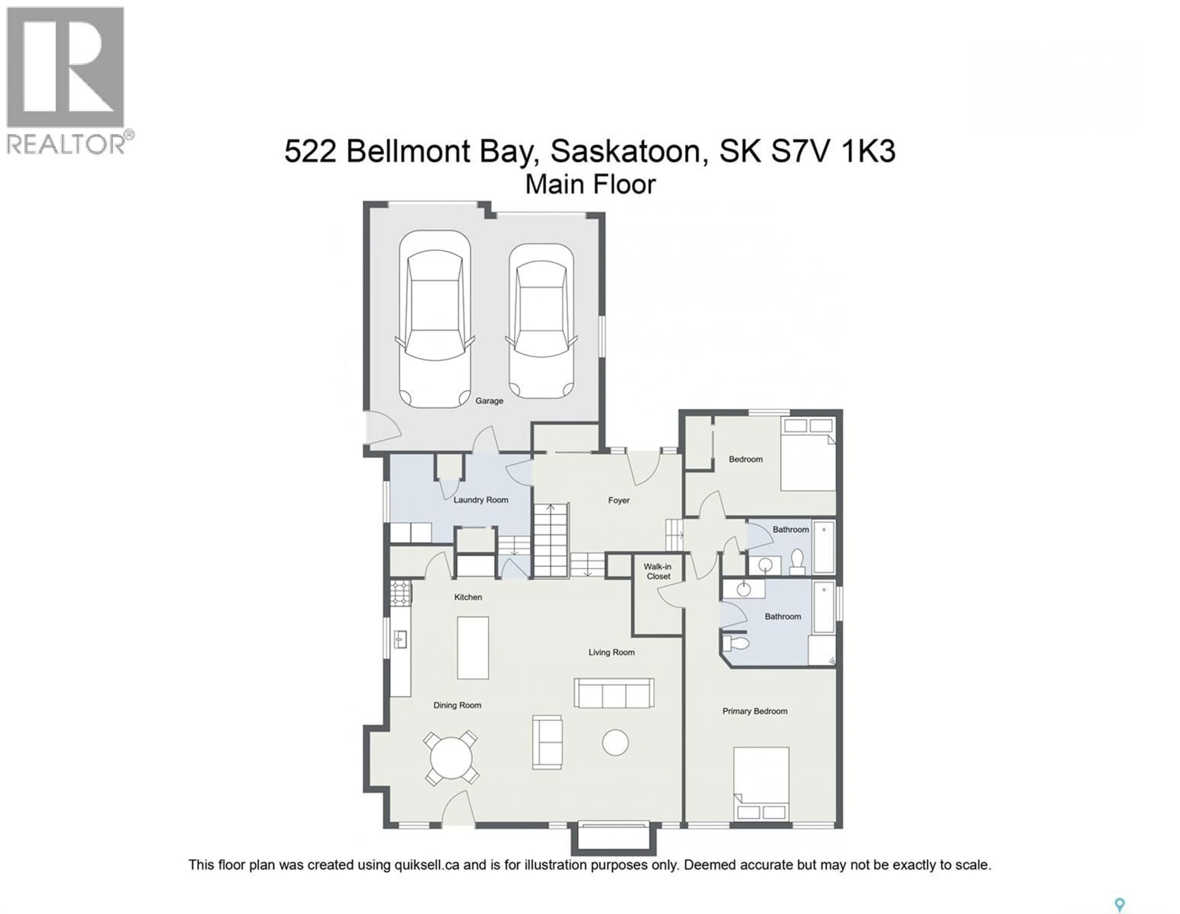 Floor plan for 522 BELLMONT BAY, Saskatoon Saskatchewan S7V1K4