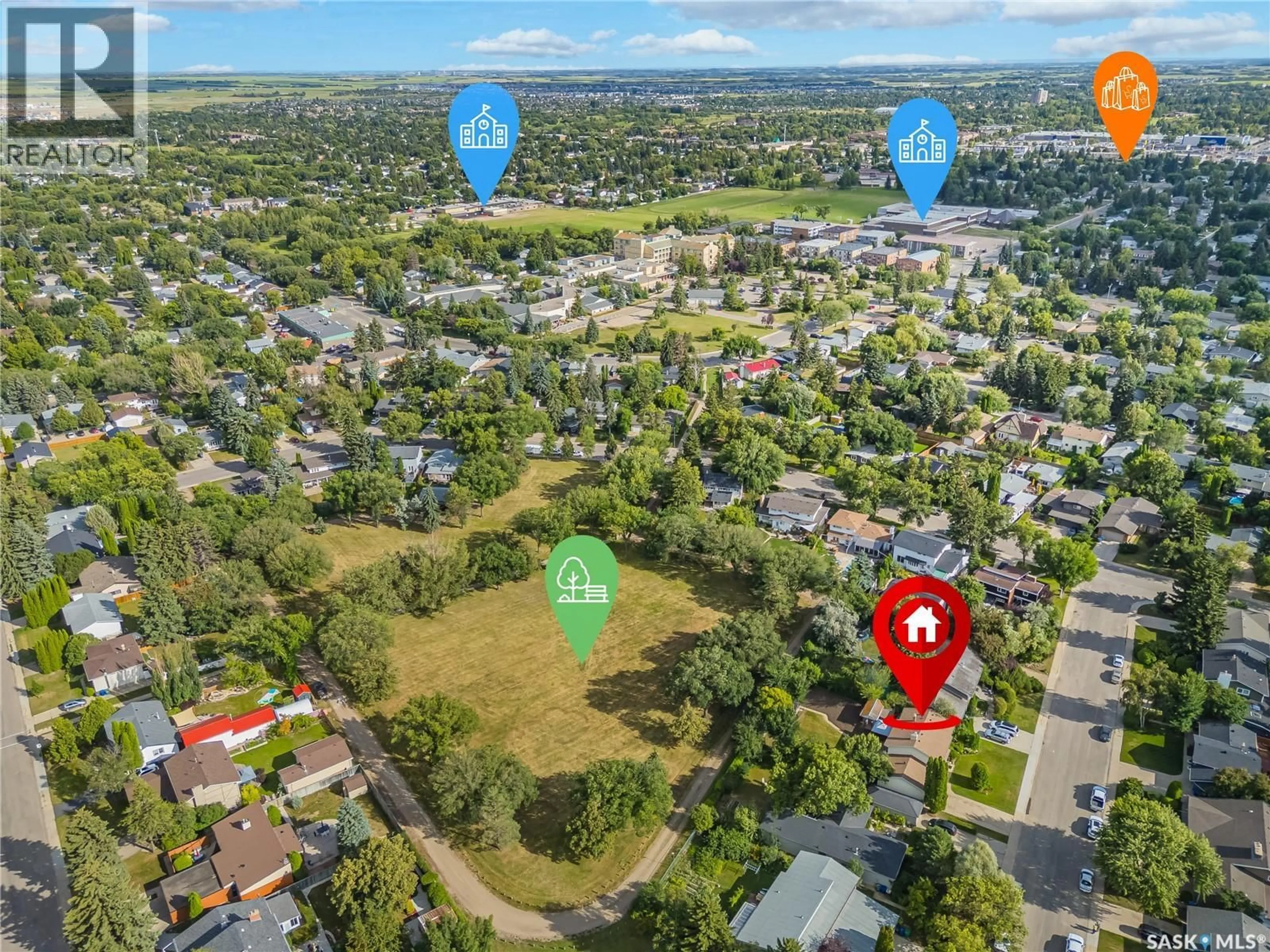 A pic from outside/outdoor area/front of a property/back of a property/a pic from drone, street for 15 HARVARD CRESCENT, Saskatoon Saskatchewan S7H3R2
