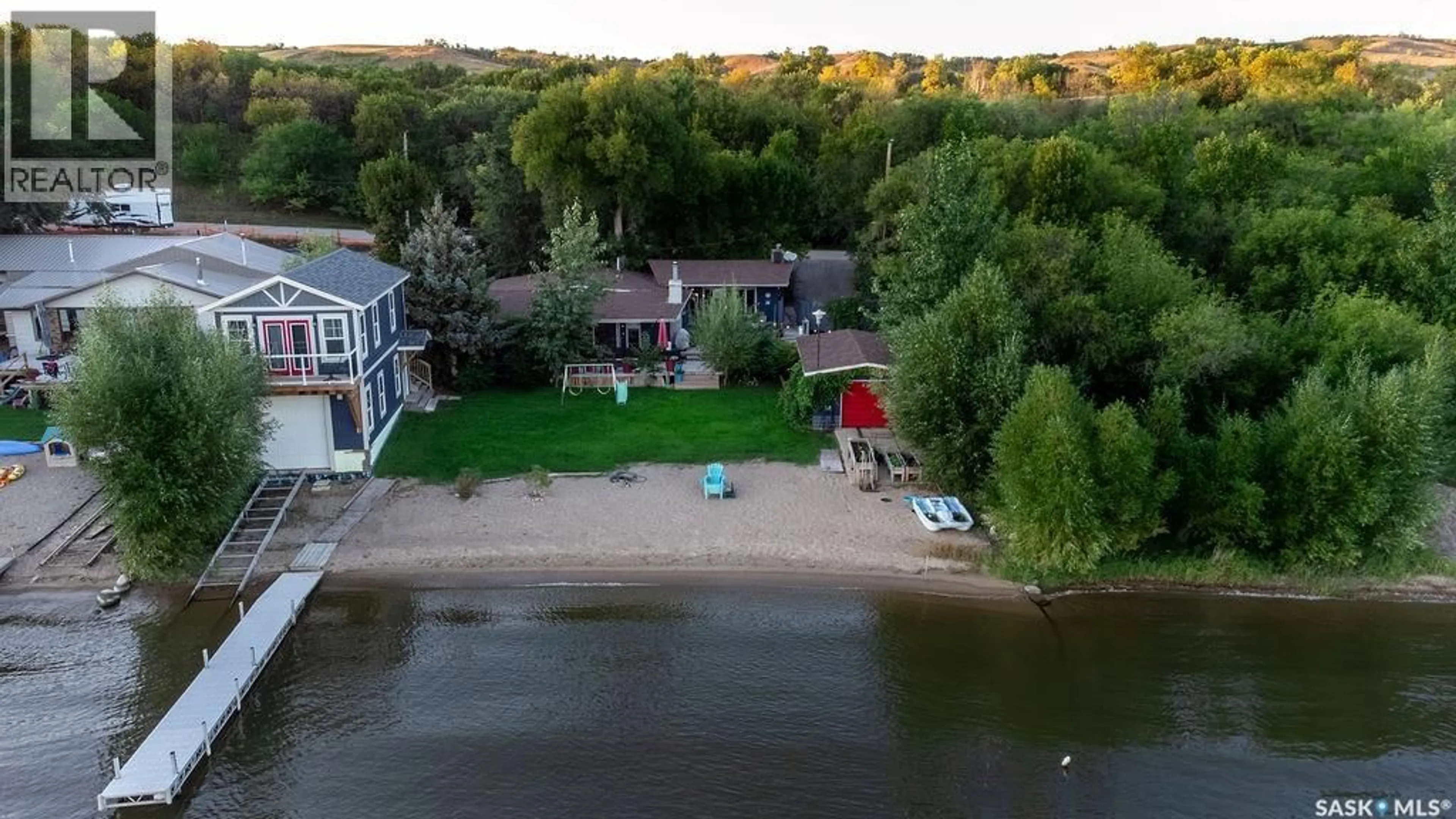 A pic from outside/outdoor area/front of a property/back of a property/a pic from drone, water/lake/river/ocean view for 526 PASQUA LAKE ROAD, North Qu'Appelle Rm No. 187 Saskatchewan S0G1S0