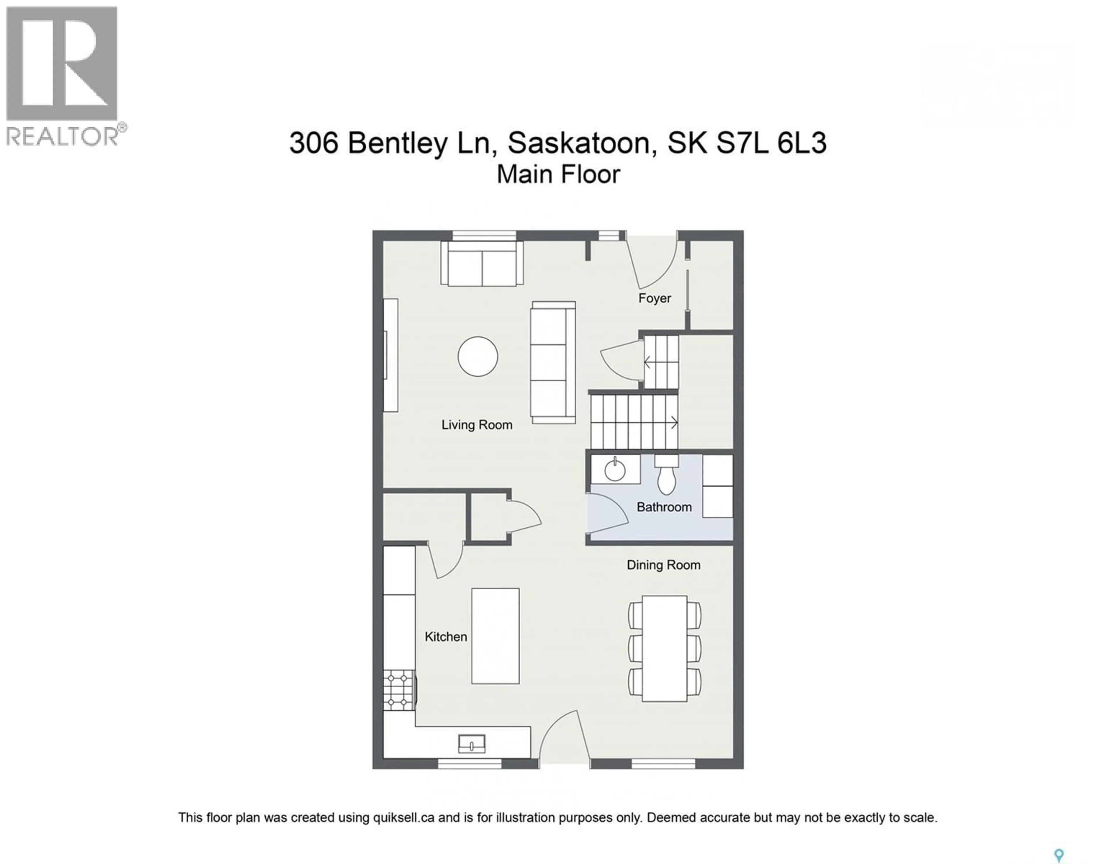 Floor plan for 306 BENTLEY LANE, Saskatoon Saskatchewan S7L6L3