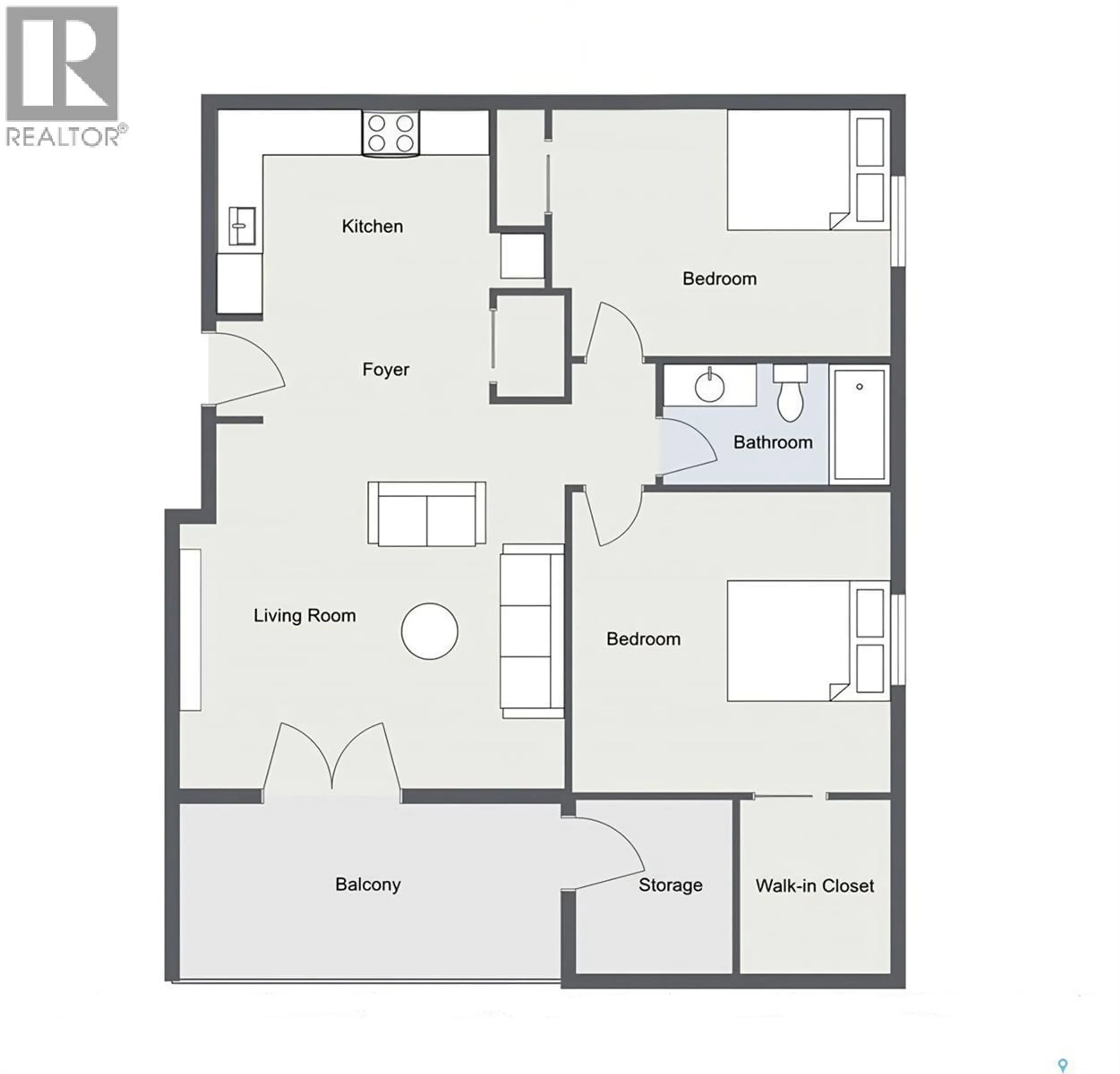Floor plan for 405 - 503 5TH AVENUE, Saskatoon Saskatchewan S7K6Z3