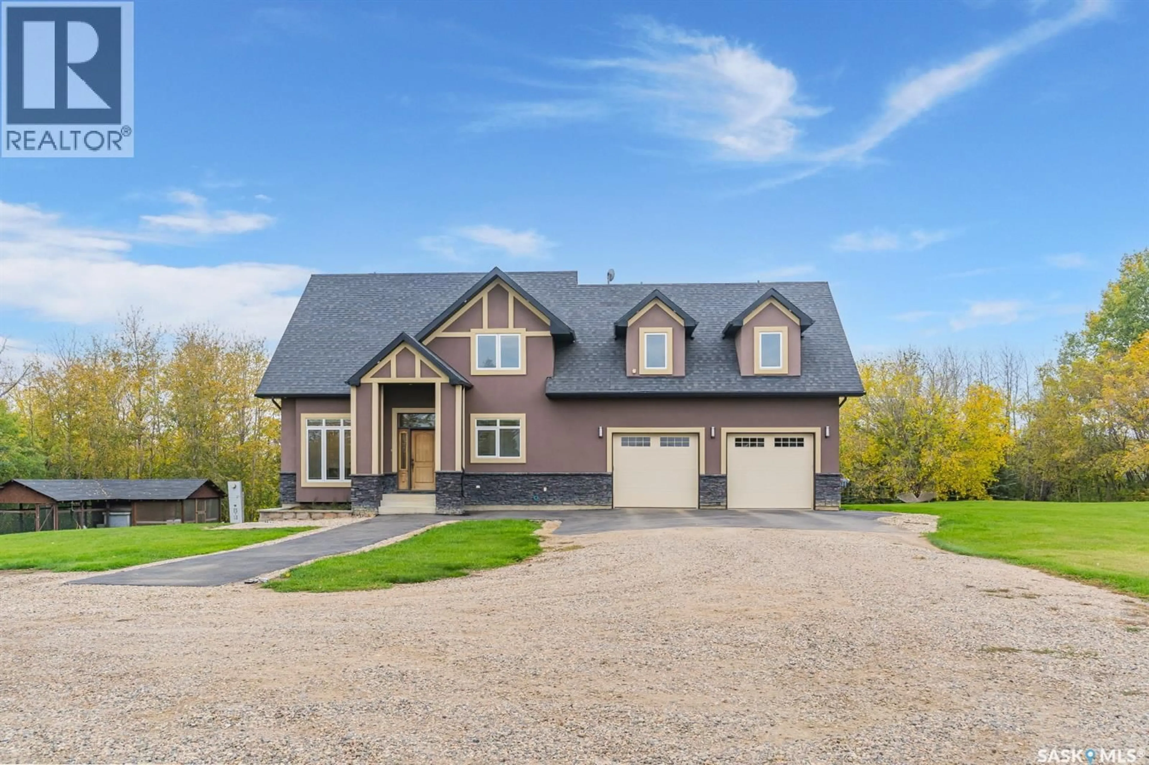 Home with brick exterior material, street for 4.25 ACRE GRUENTHAL PRIVATE ESTATE, Rosthern Rm No. 403 Saskatchewan S0K3R0