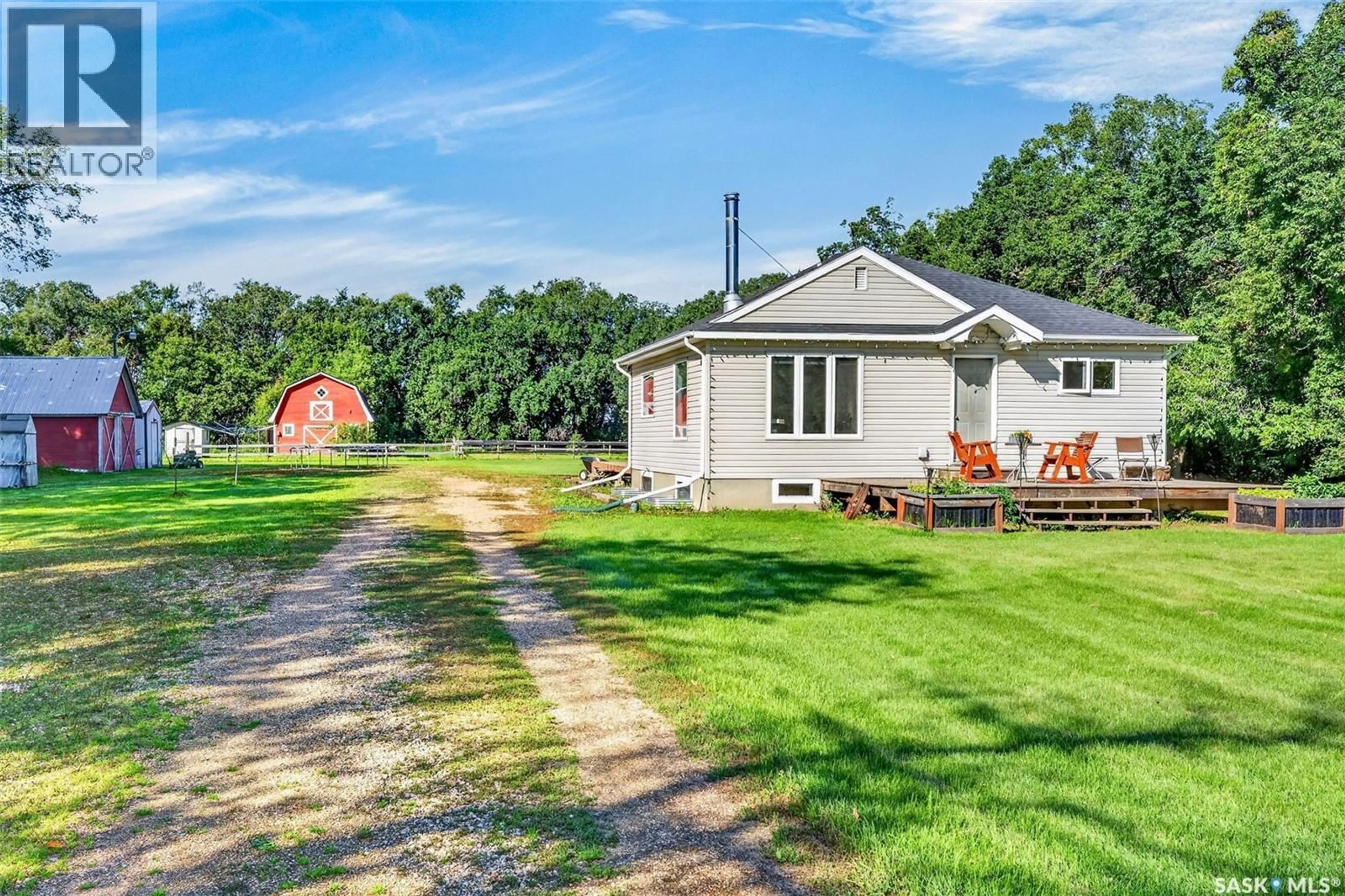 A pic from outside/outdoor area/front of a property/back of a property/a pic from drone, water/lake/river/ocean view for MEADOWS ACREAGE, St. Louis RM No. 431 Saskatchewan S0J2C0
