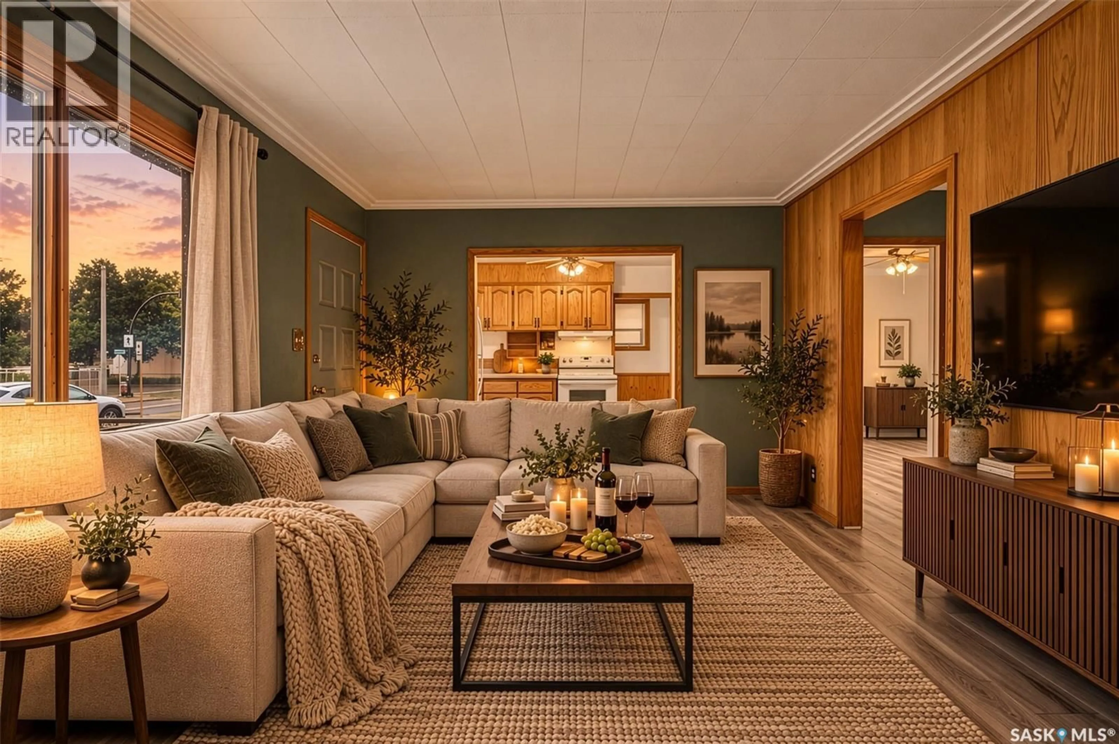 Living room with furniture, wood/laminate floor for 1054 VAUGHAN STREET, Moose Jaw Saskatchewan S6H5P2