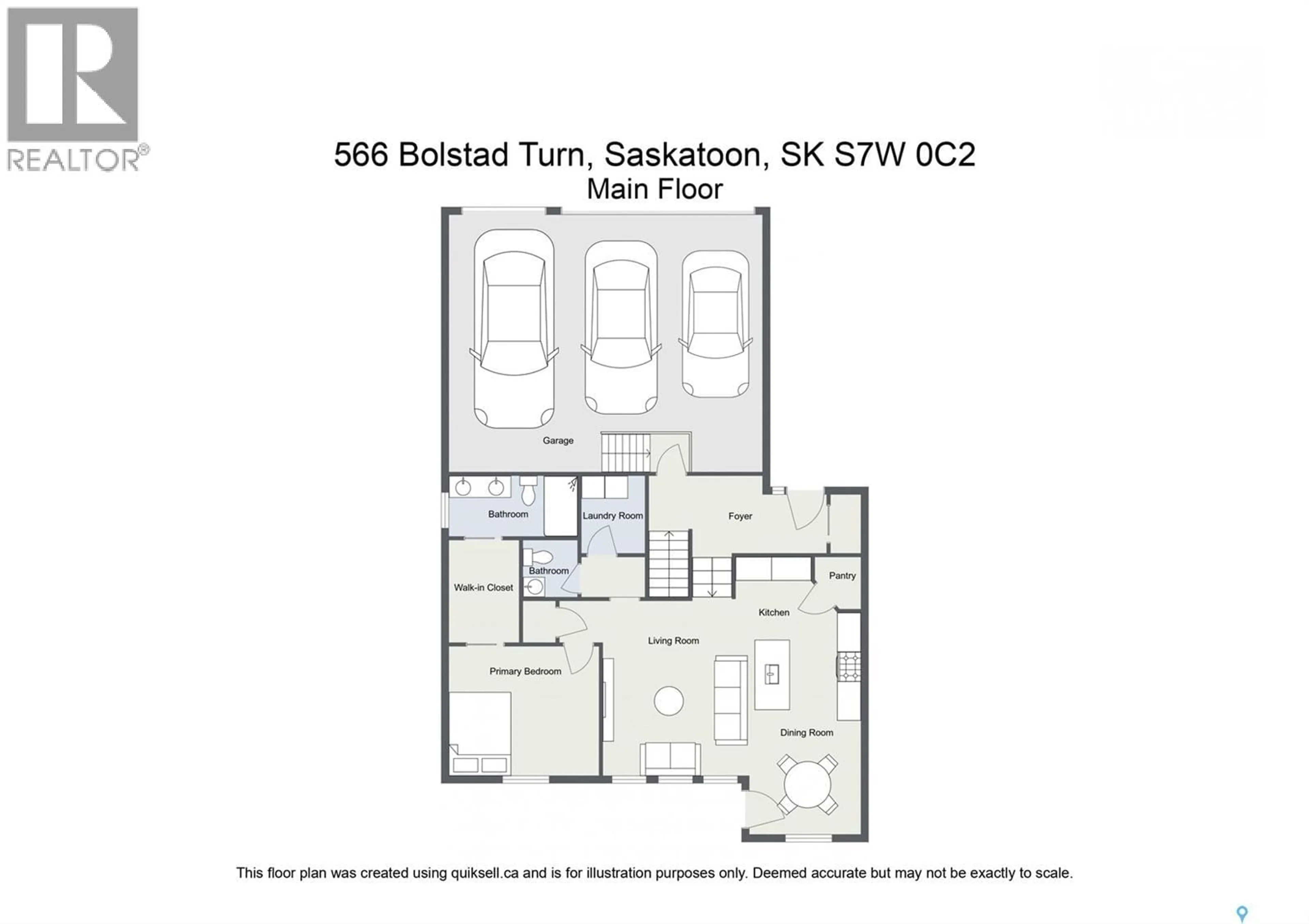 Floor plan for 566 BOLSTAD TURN, Saskatoon Saskatchewan S7W0X9
