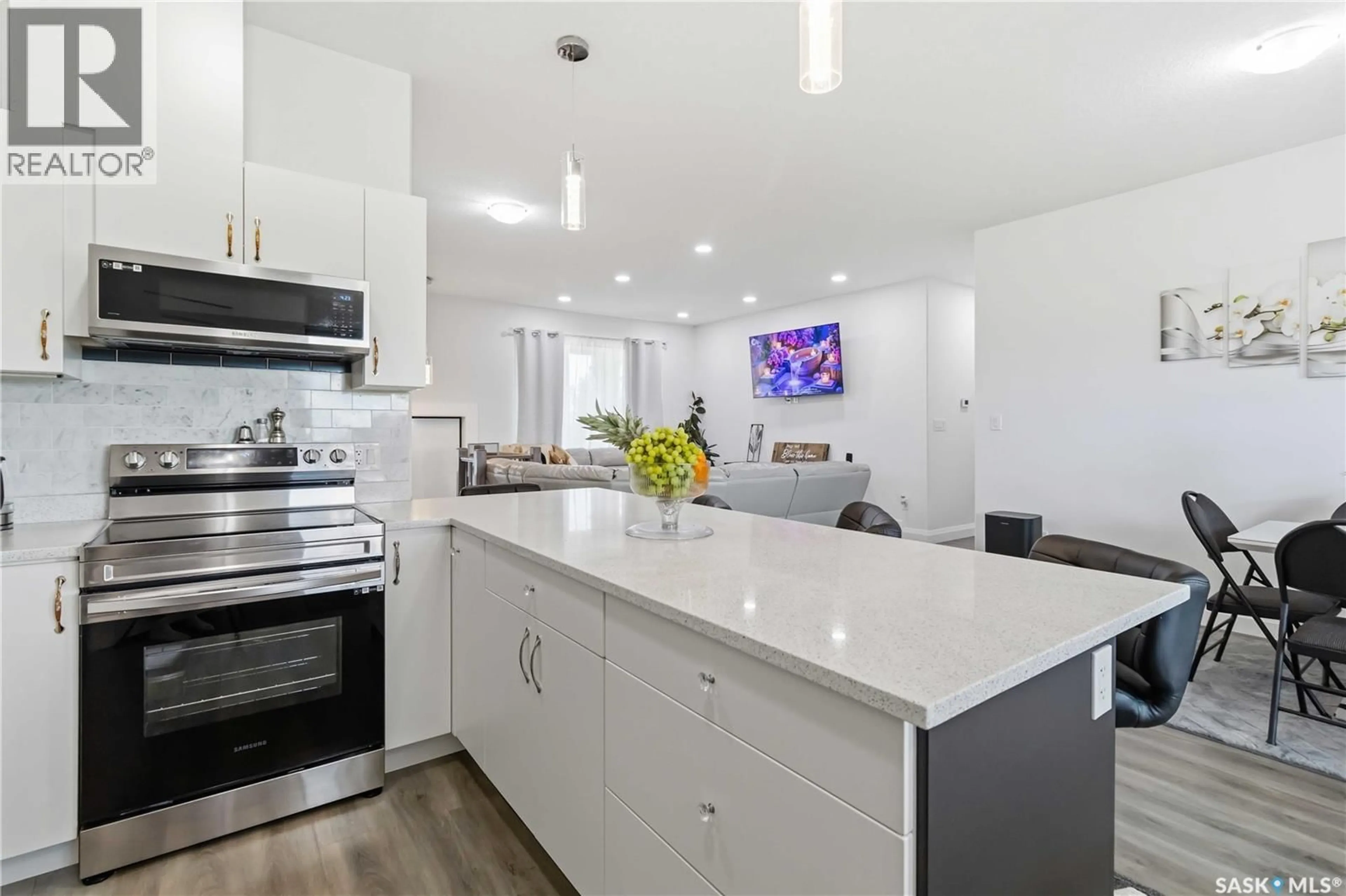 Open concept kitchen, ceramic/tile floor for CHIRCU ACREAGE, Dundurn Rm No. 314 Saskatchewan S7C0C8