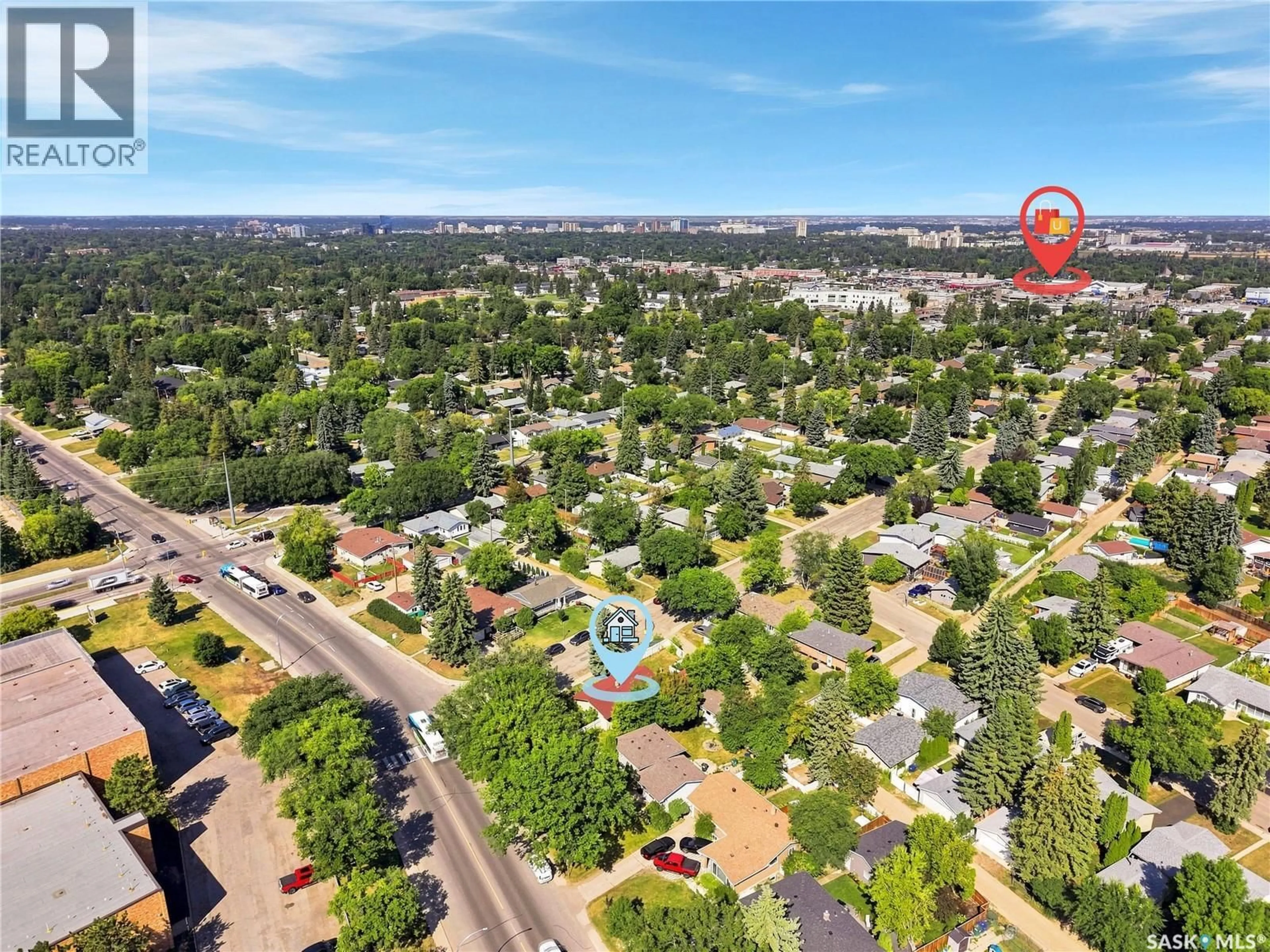 A pic from outside/outdoor area/front of a property/back of a property/a pic from drone, street for 2301 TAYLOR STREET, Saskatoon Saskatchewan S7H1W8