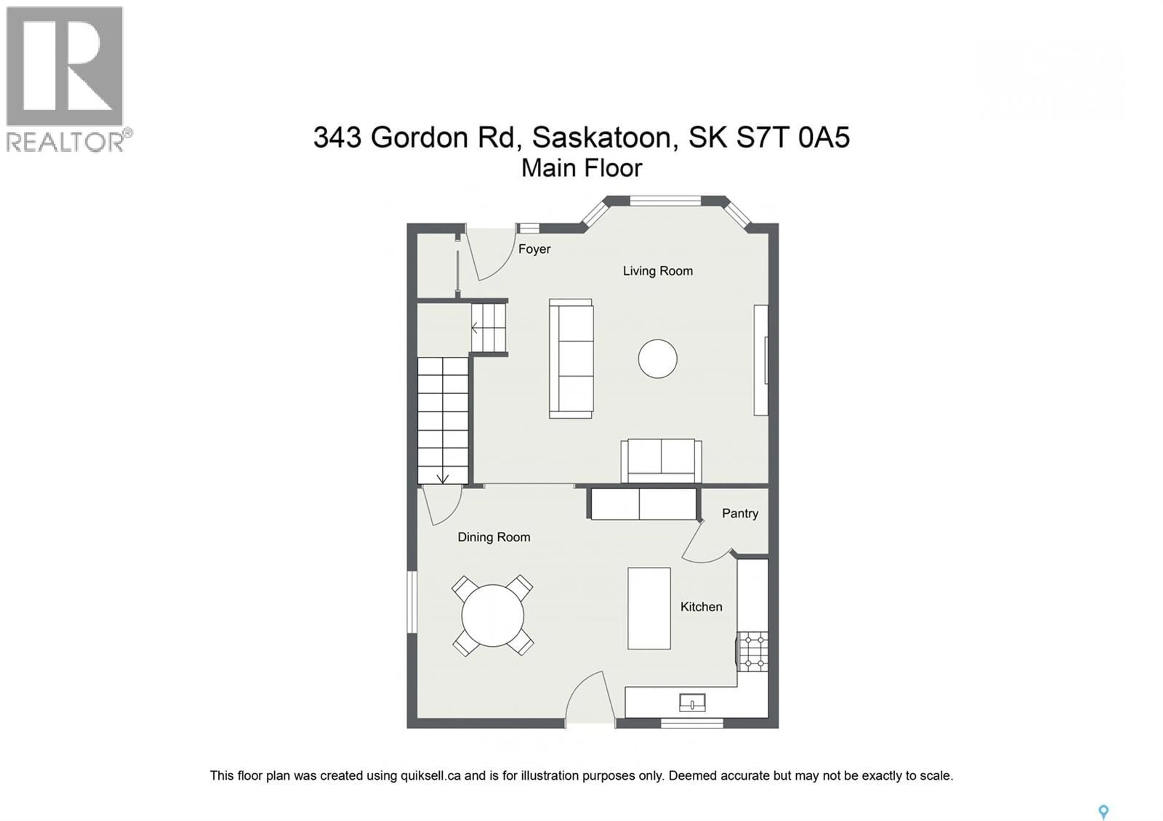 Floor plan for 343 GORDON ROAD, Saskatoon Saskatchewan S7T0A1