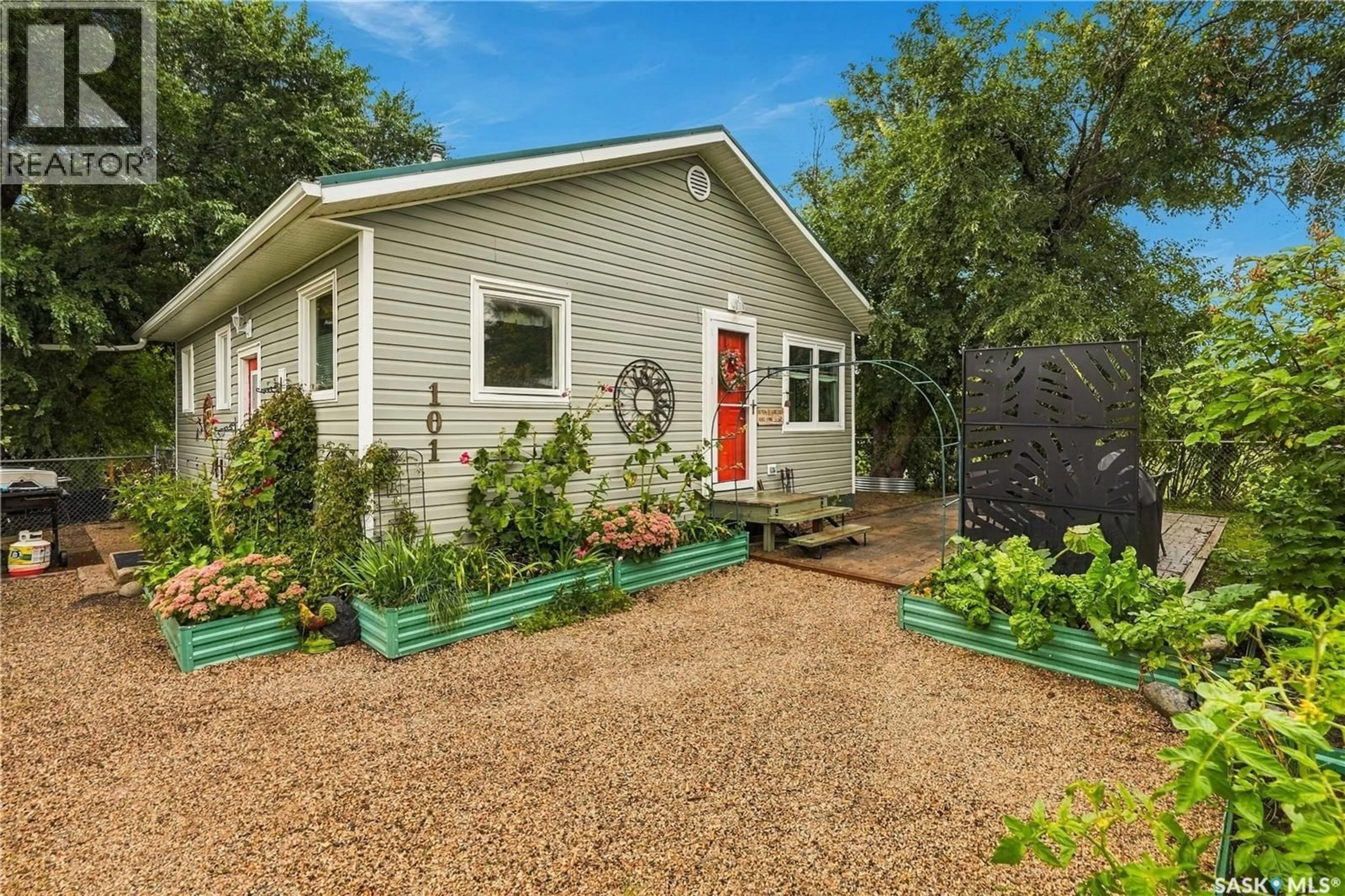 Home with vinyl exterior material, street for 101 MARGARET STREET, Bulyea Saskatchewan S0G0L0