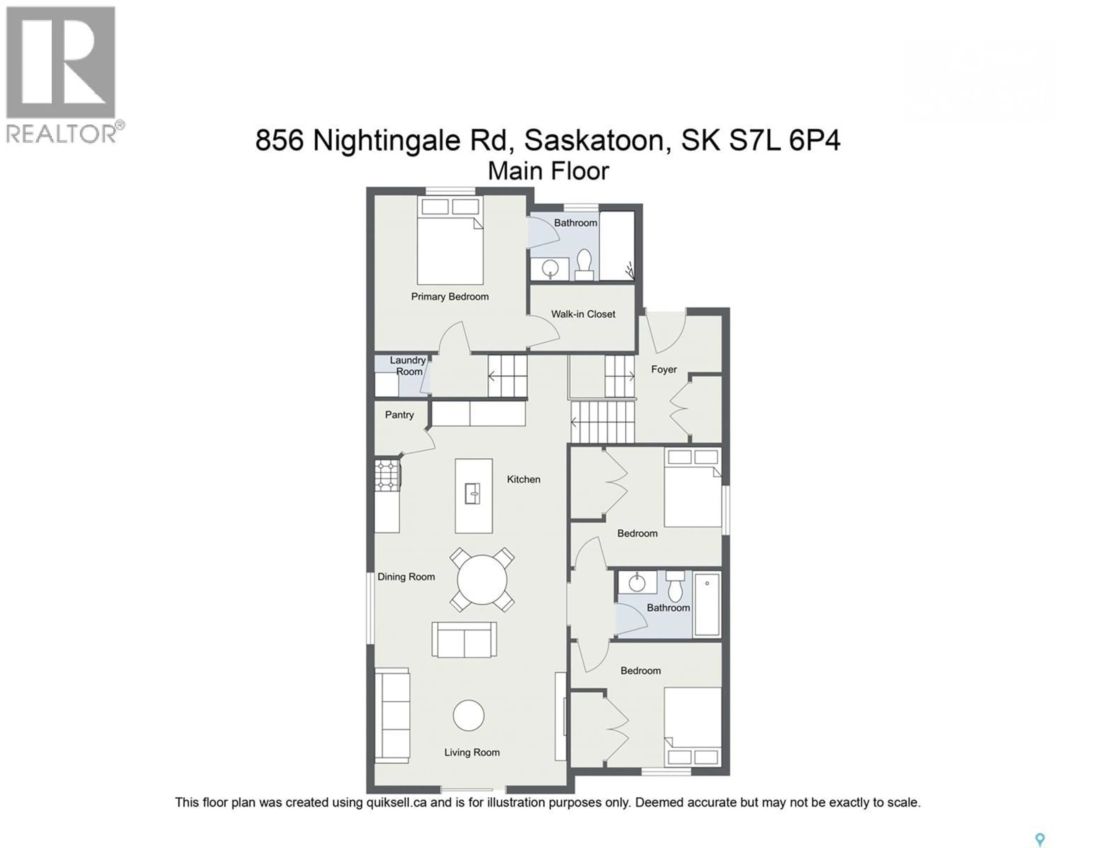 Floor plan for 856 NIGHTINGALE ROAD, Saskatoon Saskatchewan S7L7R5