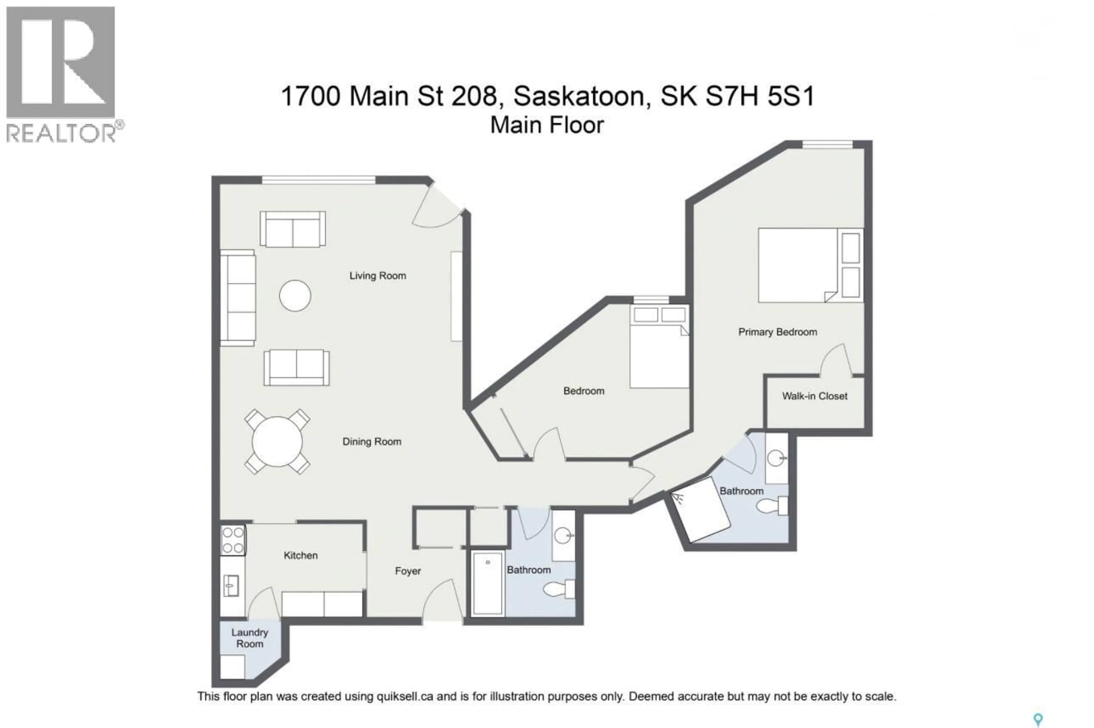 Floor plan for 208 - 1700 MAIN STREET, Saskatoon Saskatchewan S7H5S1