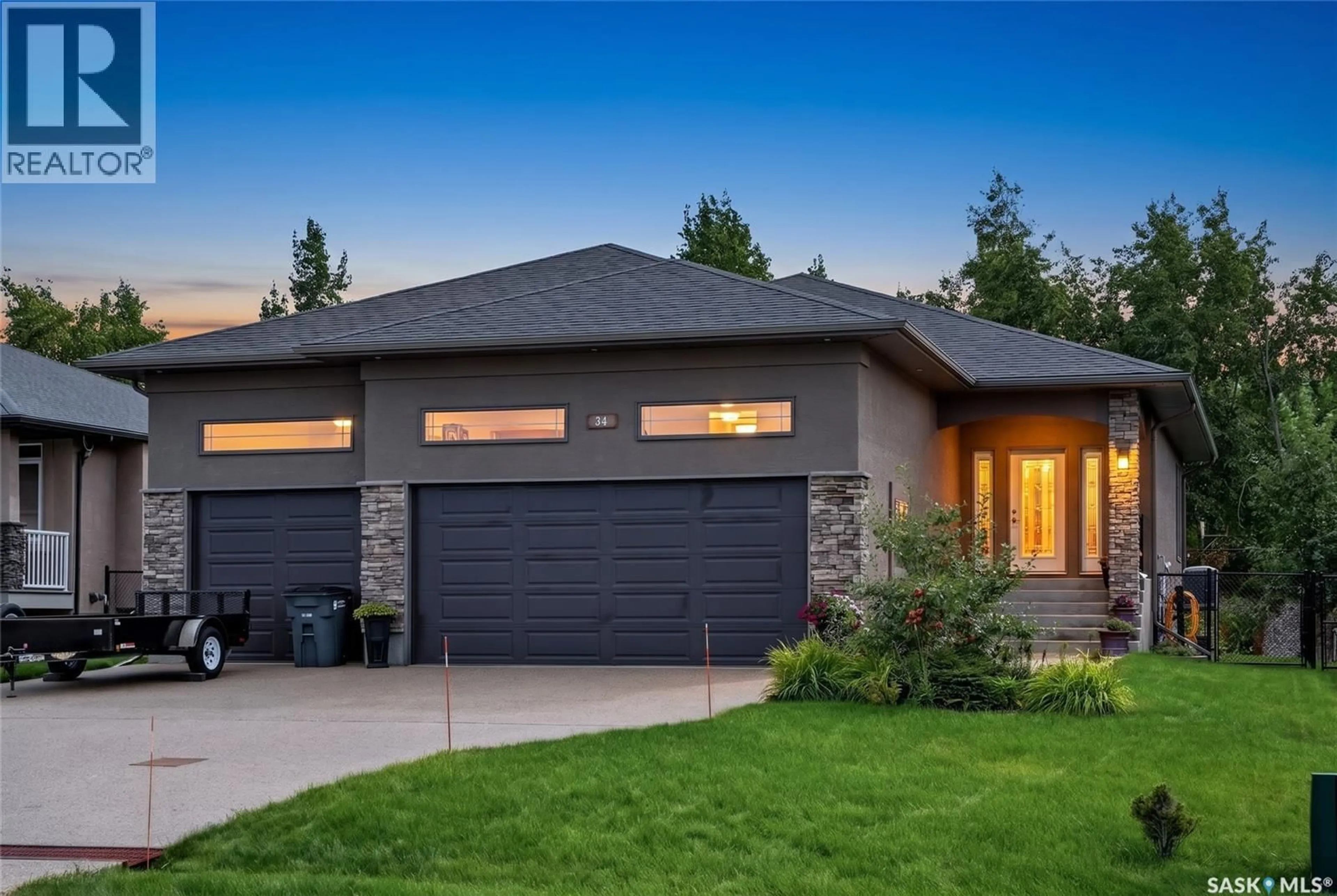 Home with brick exterior material, street for 34 MOTHERWELL DRIVE, White City Saskatchewan S4L0C5