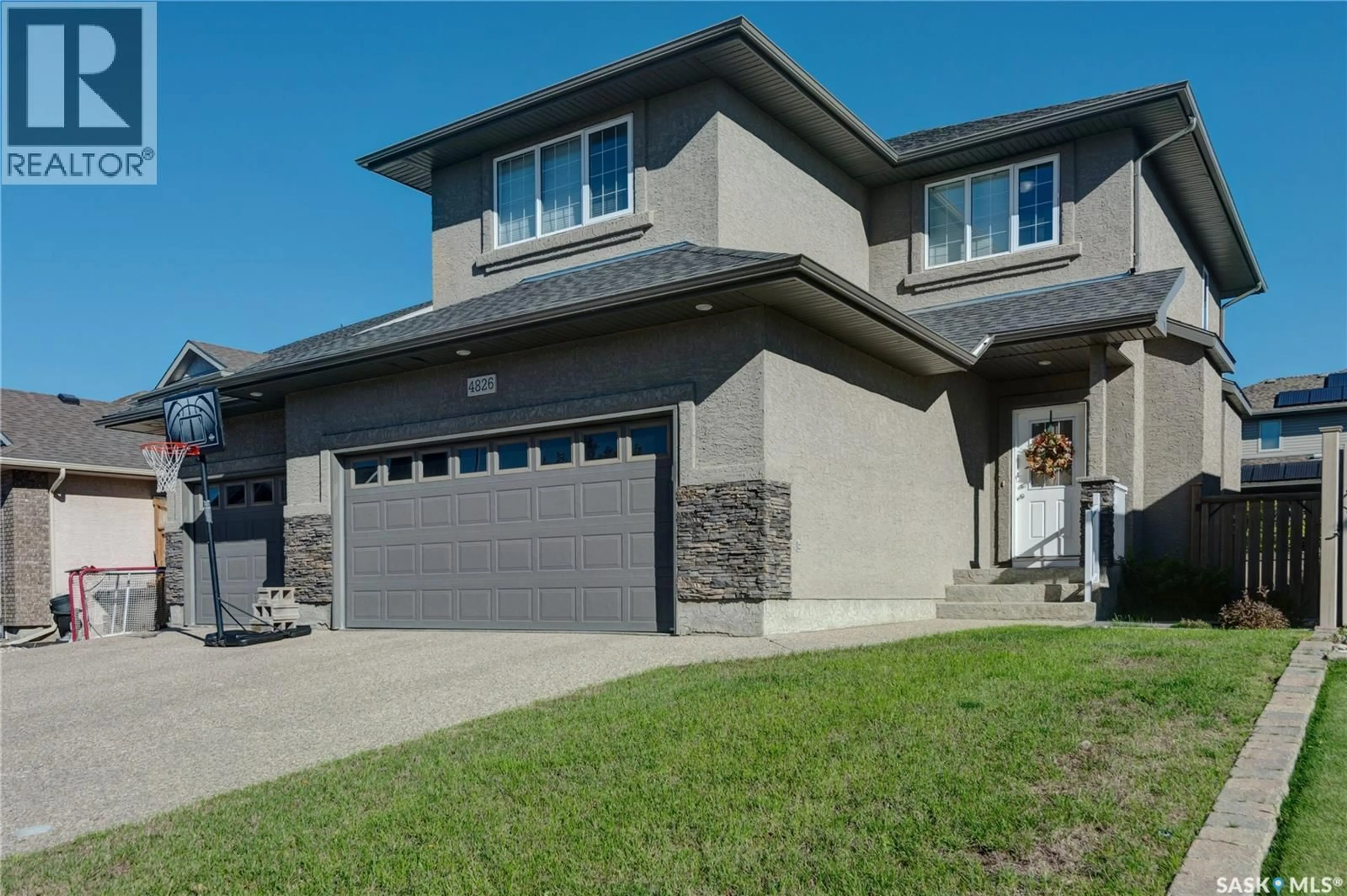Home with brick exterior material, street for 4826 MAZINKE CRESCENT, Regina Saskatchewan S4X4V1