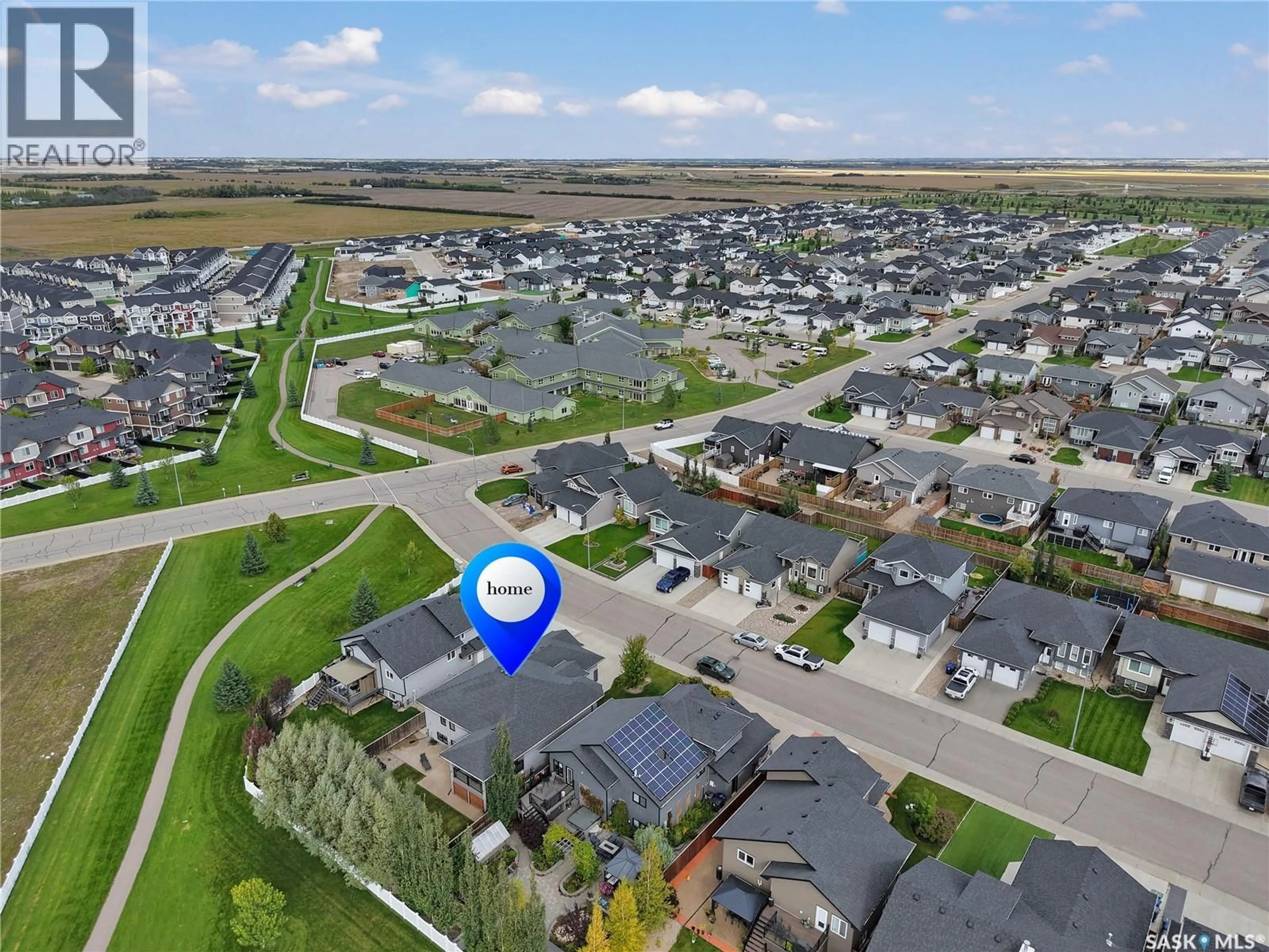 A pic from outside/outdoor area/front of a property/back of a property/a pic from drone, street for 515 COUPLES COURT, Warman Saskatchewan S0K4S1