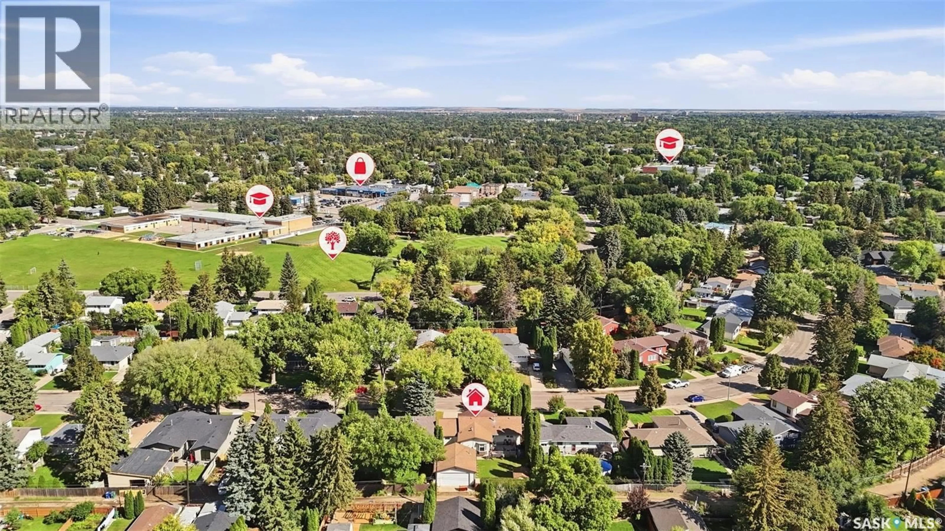A pic from outside/outdoor area/front of a property/back of a property/a pic from drone, unknown for 24 HARRISON CRESCENT, Saskatoon Saskatchewan S7J2L1