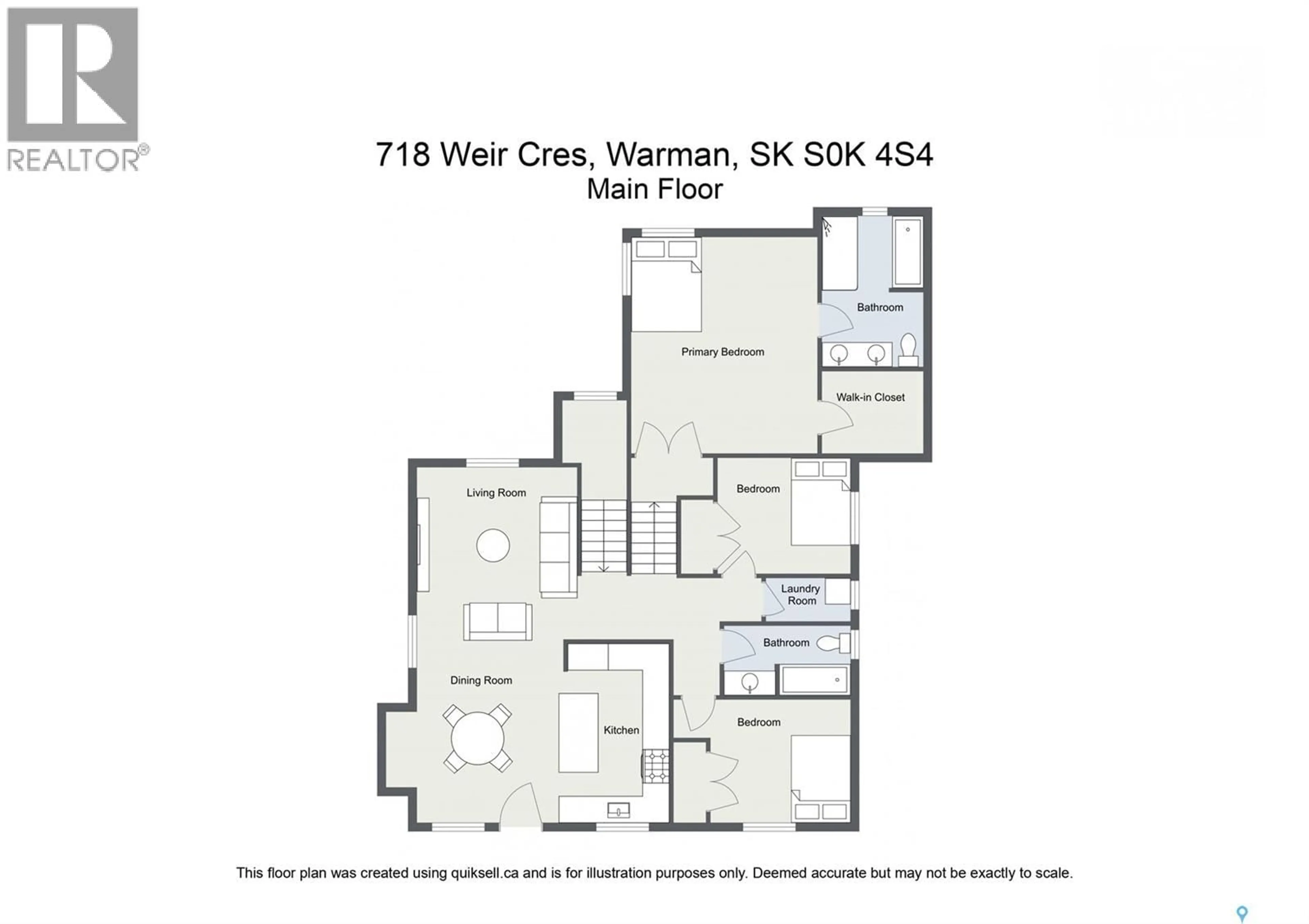 Floor plan for 718 WEIR CRESCENT, Warman Saskatchewan S0K4S4