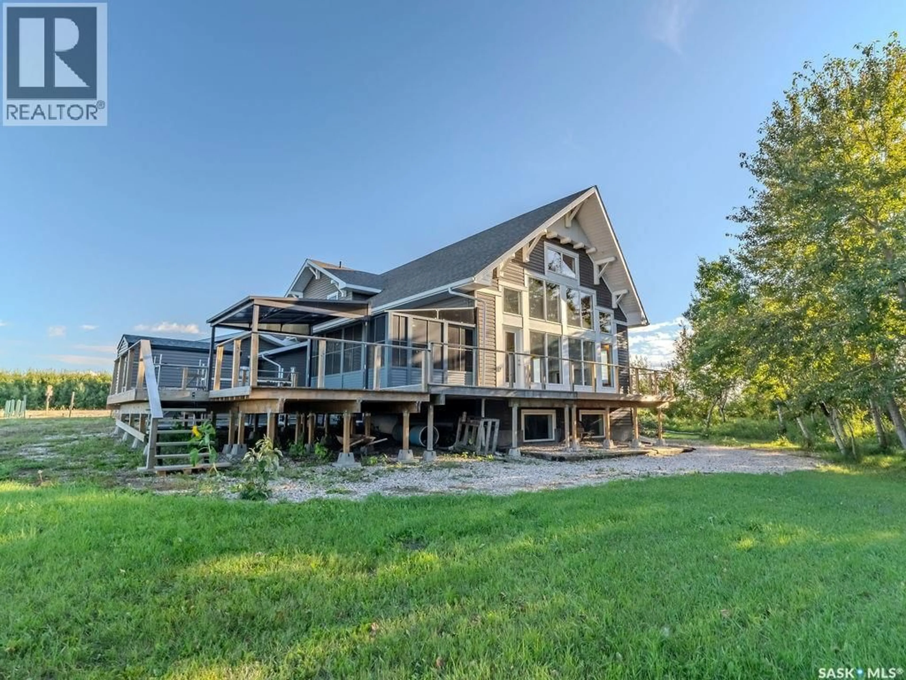 A pic from outside/outdoor area/front of a property/back of a property/a pic from drone, water/lake/river/ocean view for 1&2 PELICAN LANE, Humboldt Lake Saskatchewan S0K2A0
