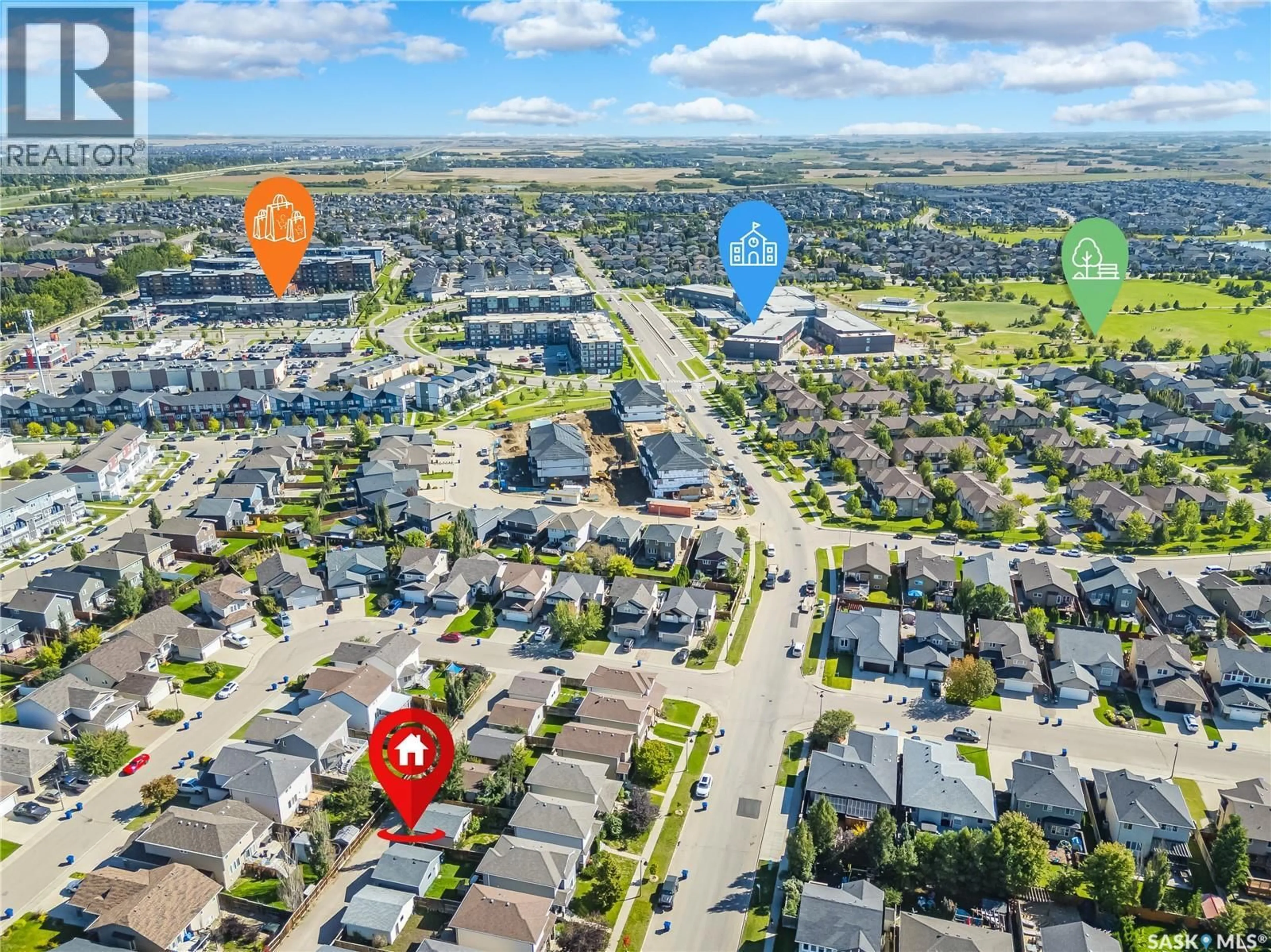 A pic from outside/outdoor area/front of a property/back of a property/a pic from drone, street for 515 GORDON ROAD, Saskatoon Saskatchewan S7T0A7