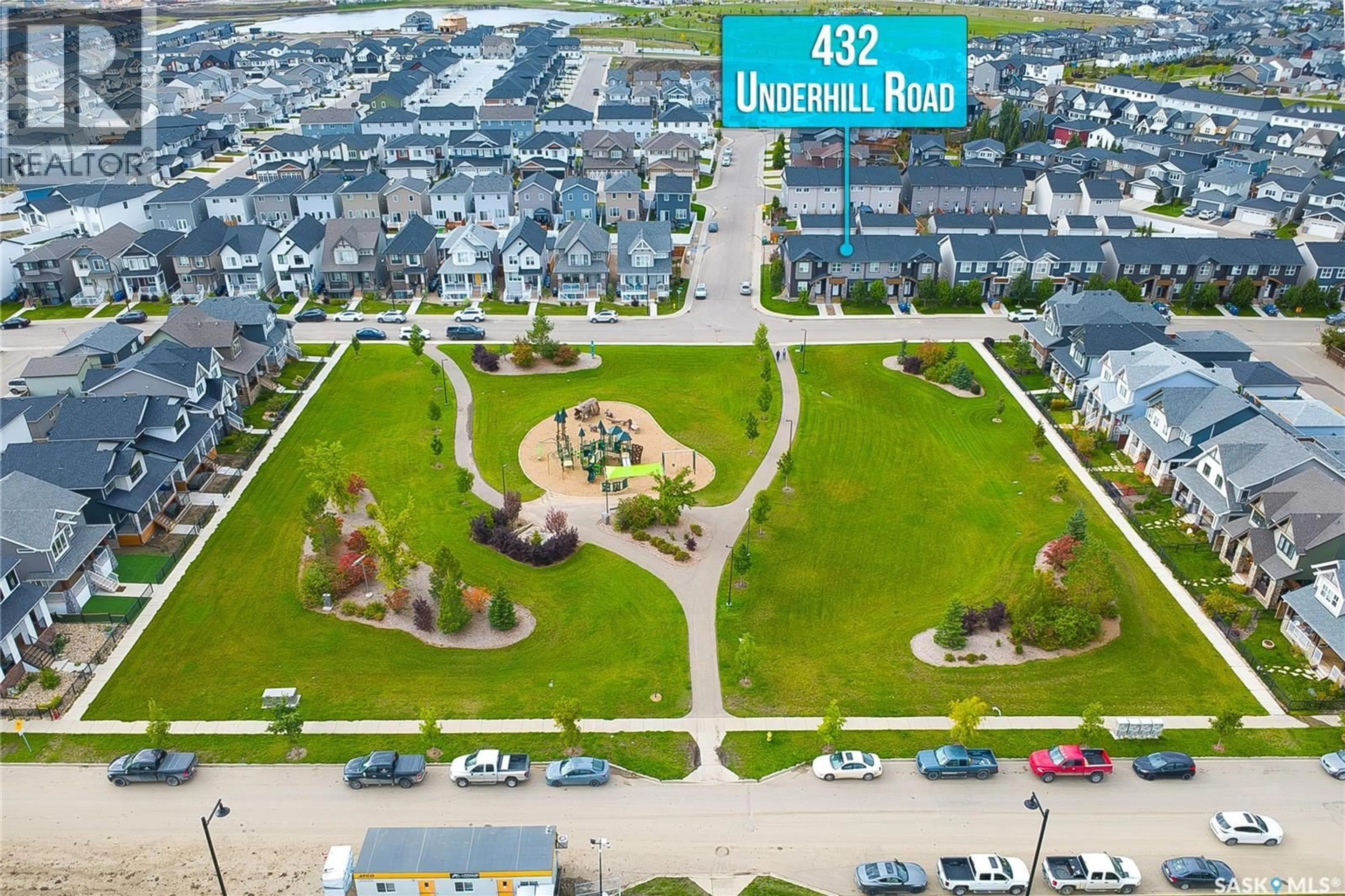 A pic from outside/outdoor area/front of a property/back of a property/a pic from drone, street for 432 UNDERHILL ROAD, Saskatoon Saskatchewan S7V0V4
