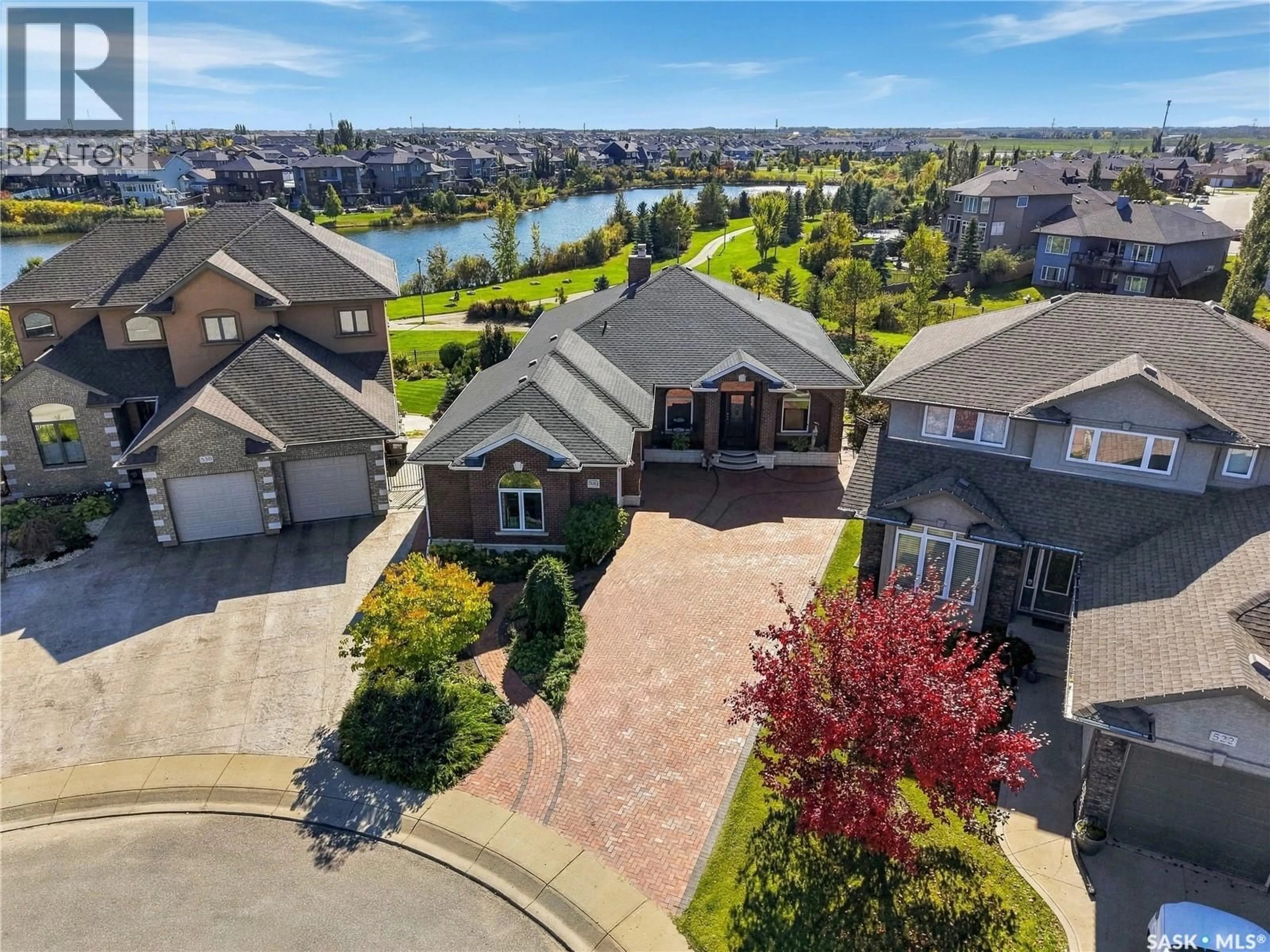 A pic from outside/outdoor area/front of a property/back of a property/a pic from drone, water/lake/river/ocean view for 526 HARTLEY TERRACE, Saskatoon Saskatchewan S7T0E6
