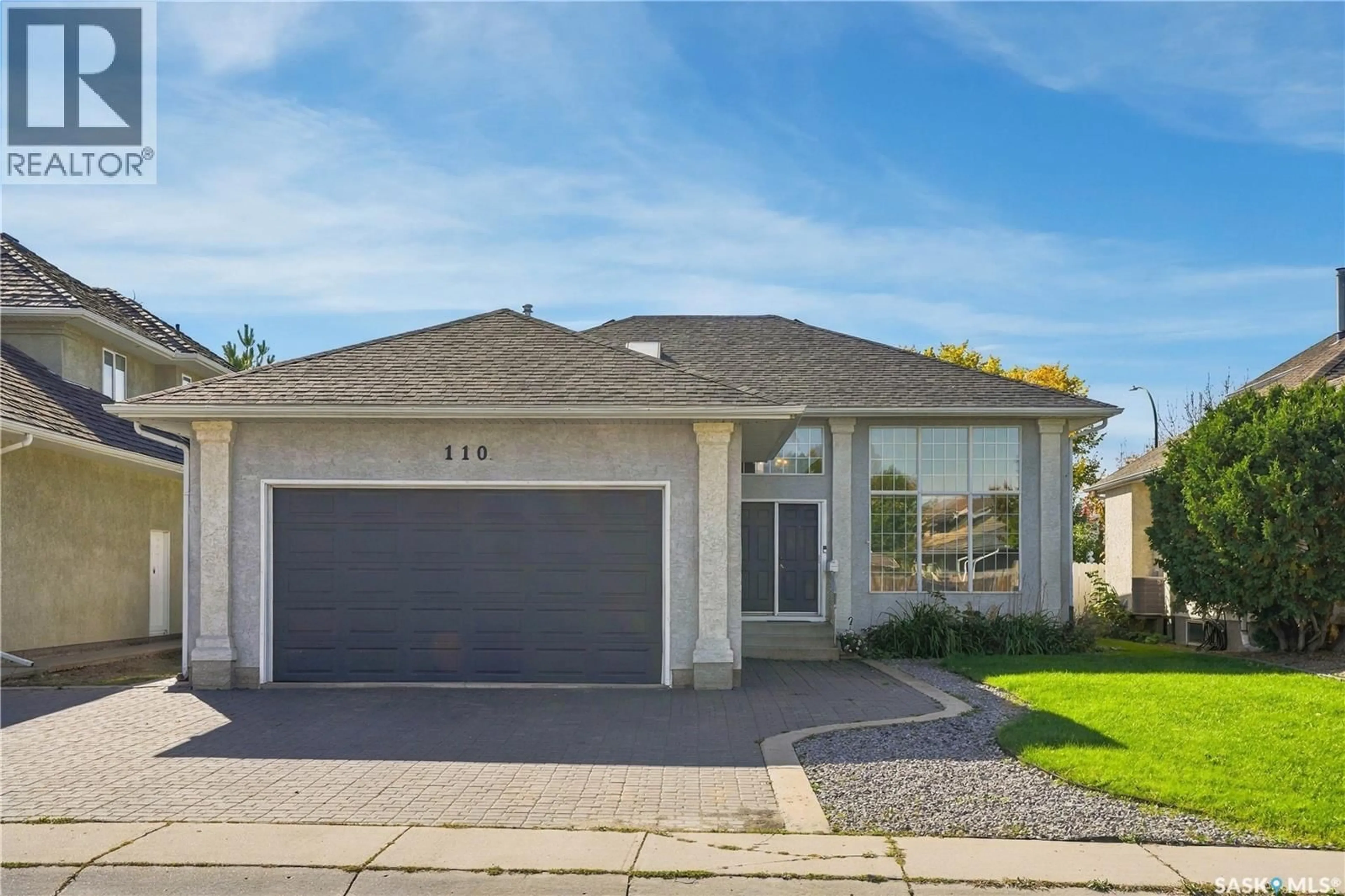 Home with vinyl exterior material, street for 110 BRAESHIRE LANE, Saskatoon Saskatchewan S7V1A1