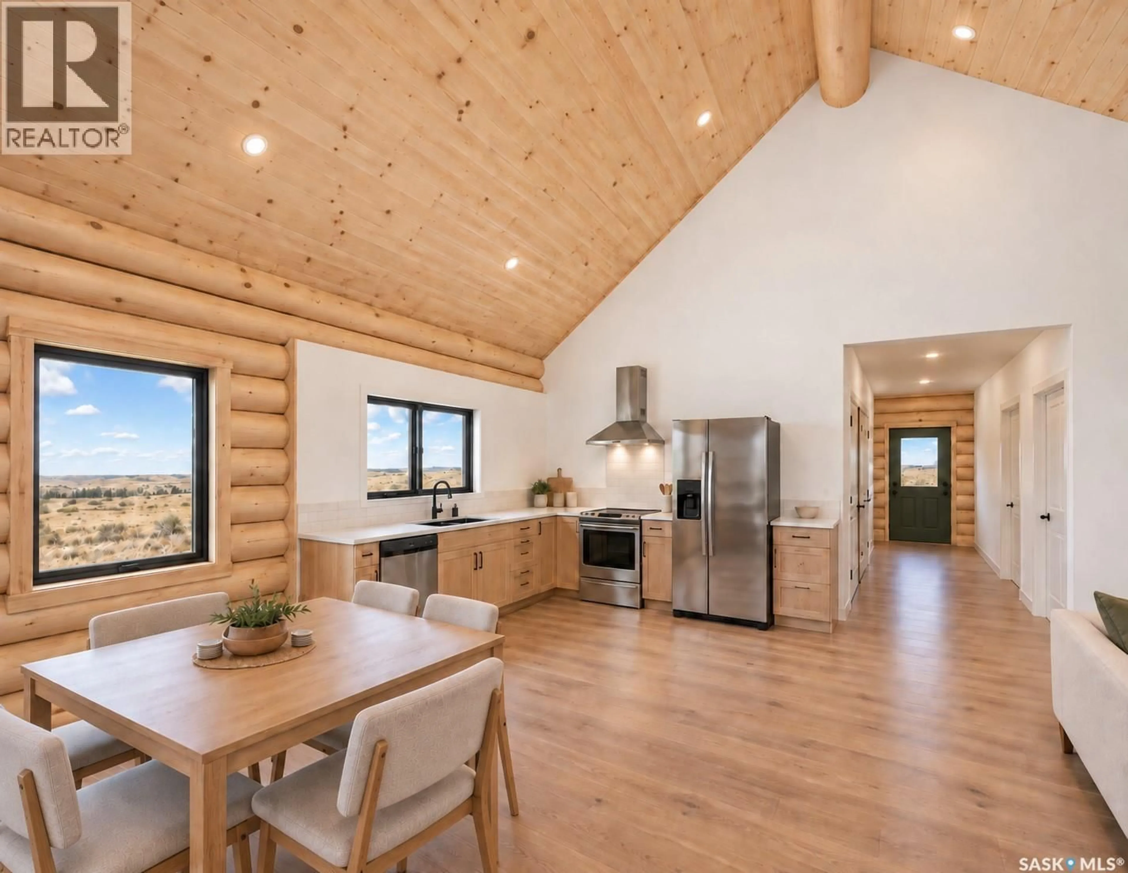 Open concept kitchen, wood/laminate floor for 48 BRYDEN ROAD, Dundurn Rm No. 314 Saskatchewan S0G2E0