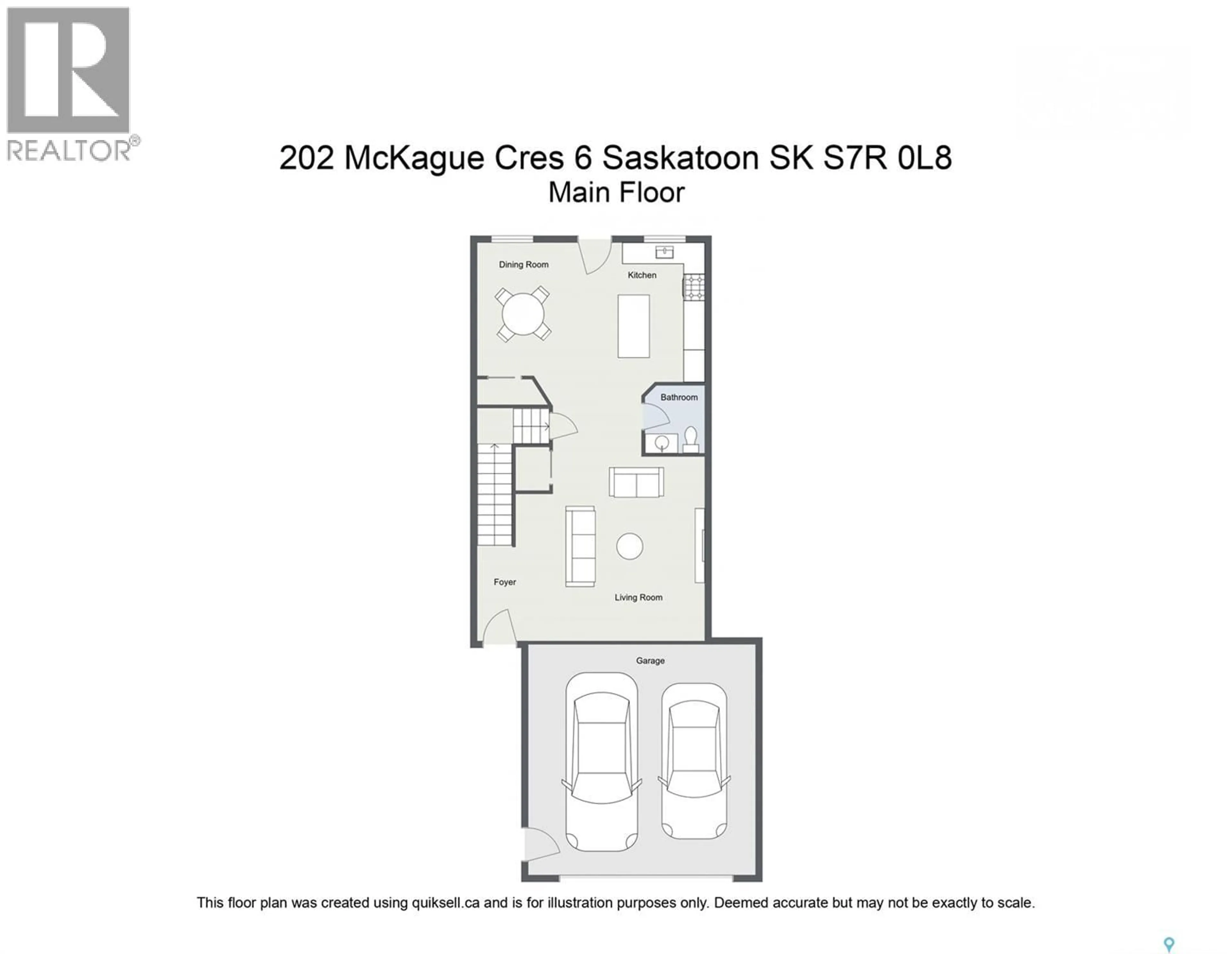 Floor plan for 202 - 6 MCKAGUE CRESCENT, Saskatoon Saskatchewan S7R0L8