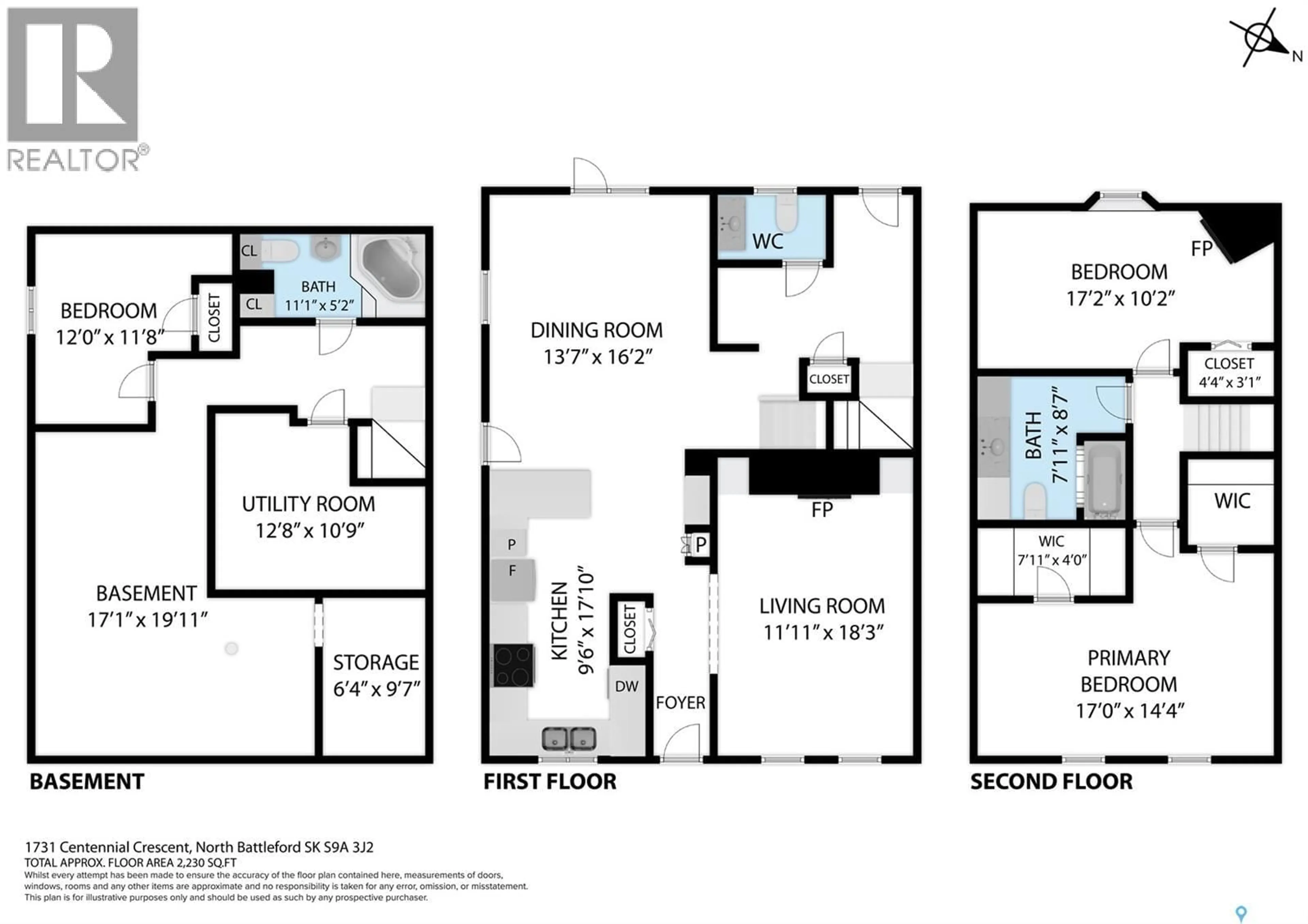 Floor plan for 1731 CENTENNIAL CRESCENT, North Battleford Saskatchewan S9A3J2