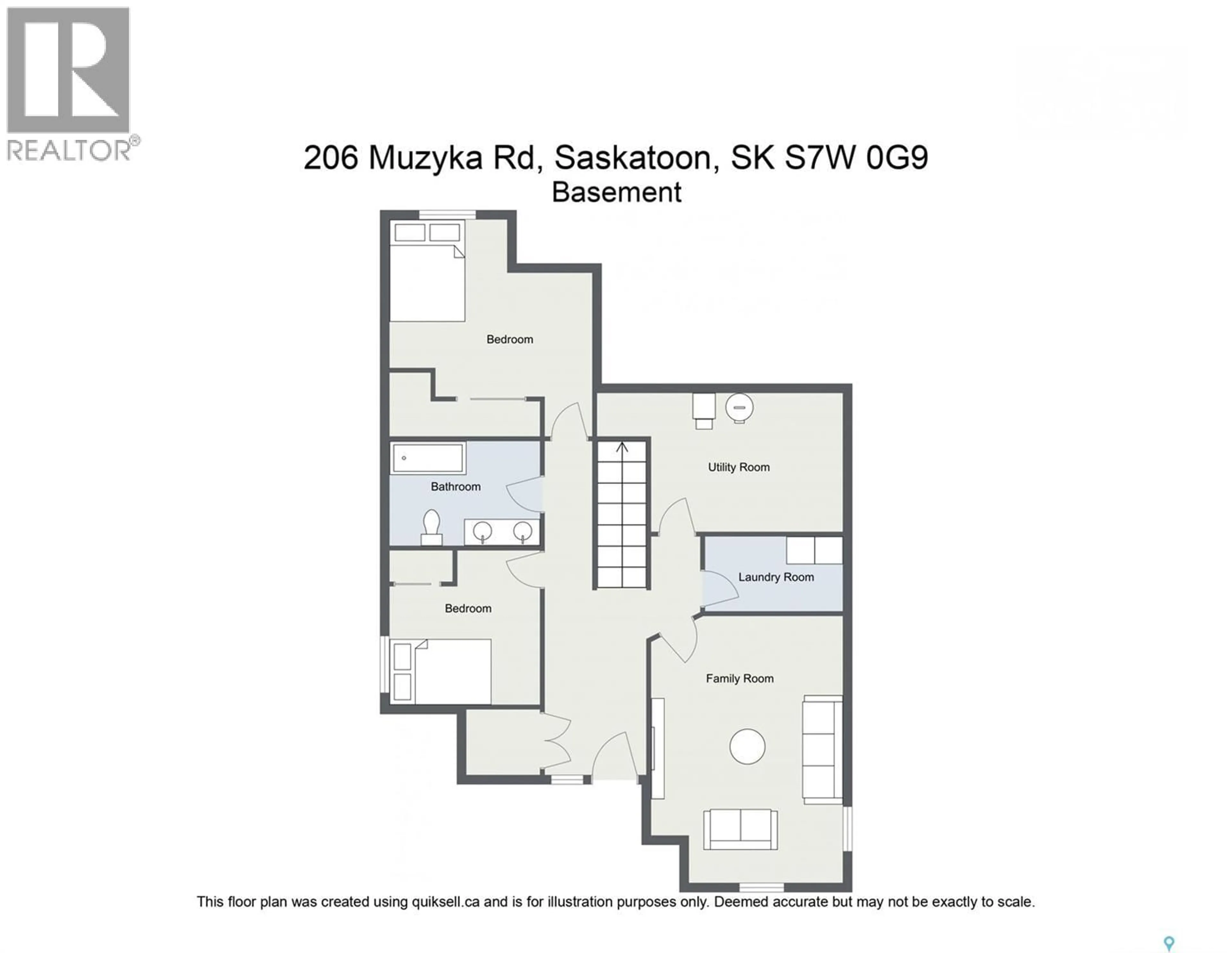 Floor plan for 206 MUZYKA ROAD, Saskatoon Saskatchewan S7W0G9