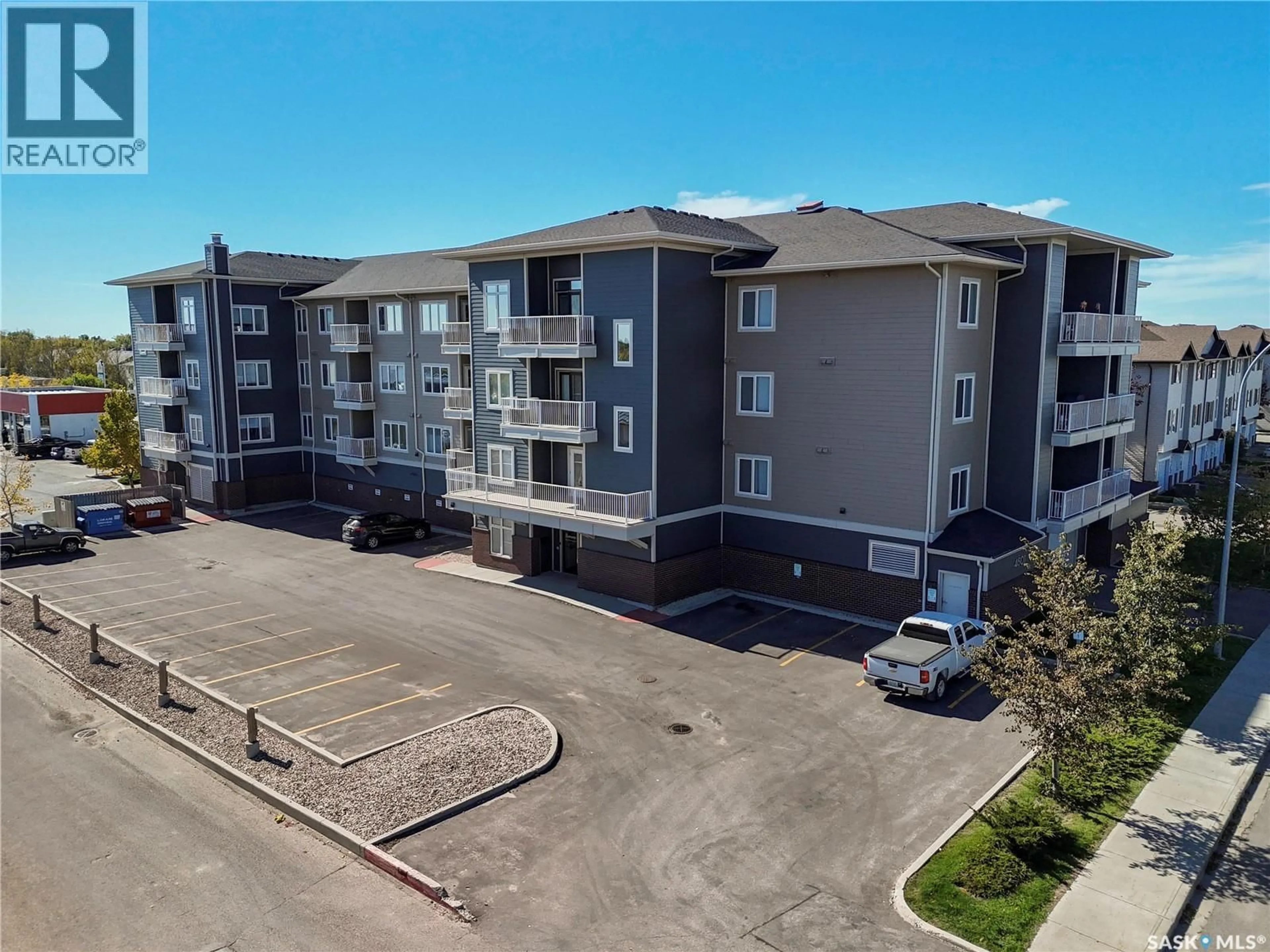 A pic from outside/outdoor area/front of a property/back of a property/a pic from drone, building for 209 - 4501 CHILD AVENUE, Regina Saskatchewan S4X0L7