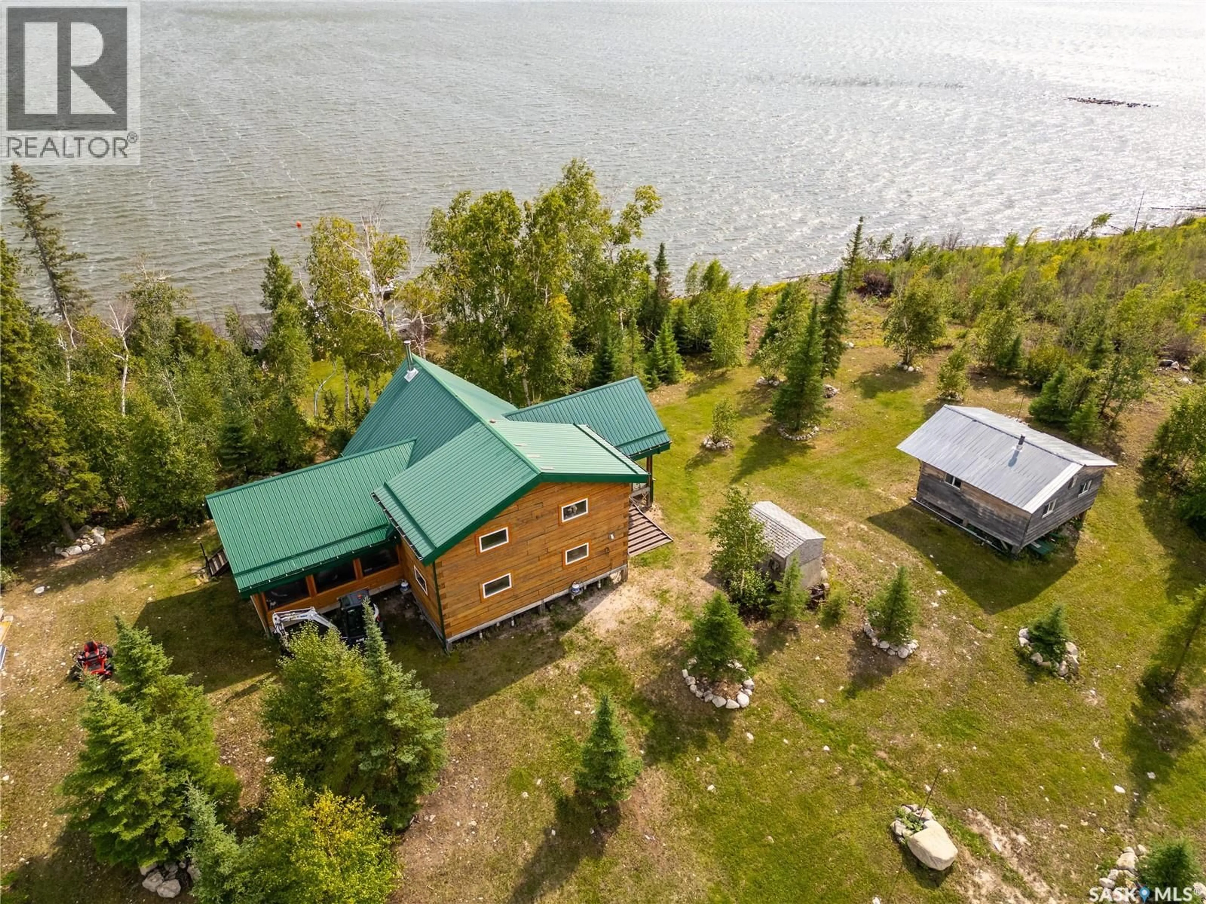 A pic from outside/outdoor area/front of a property/back of a property/a pic from drone, water/lake/river/ocean view for NEMEIBEN, Northern Admin District Saskatchewan S0J1L0