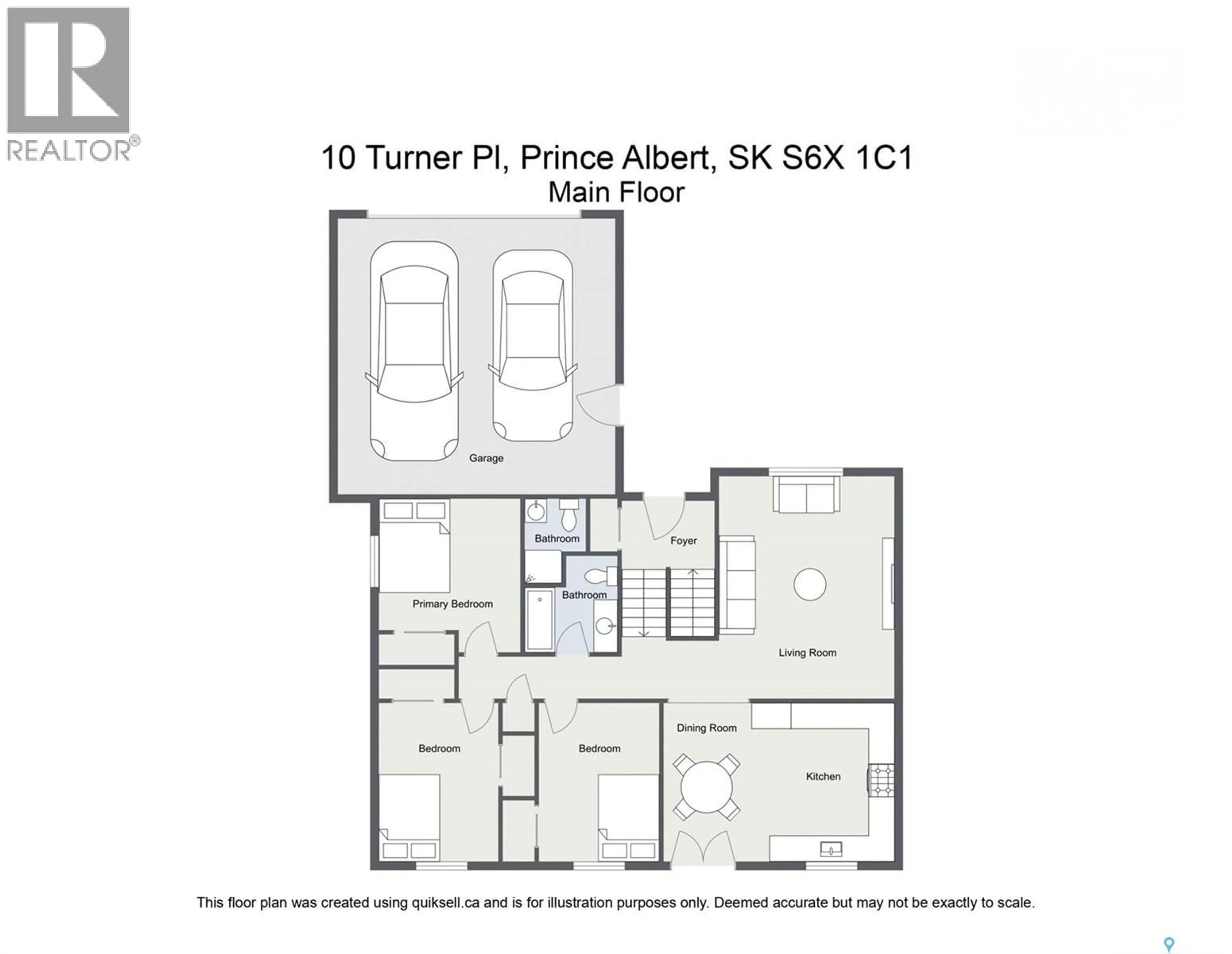 Floor plan for 10 TURNER PLACE, Prince Albert Saskatchewan S6X1C1