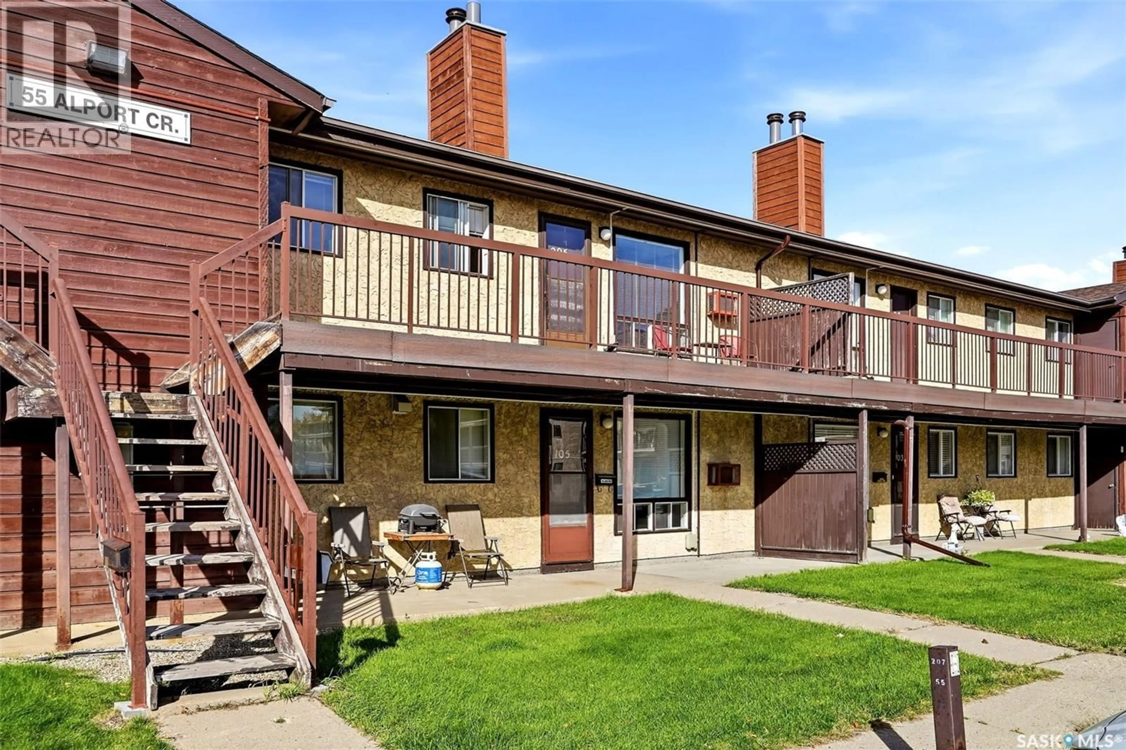 Patio, street for 205 55 ALPORT CRESCENT, Regina Saskatchewan S4R8C6
