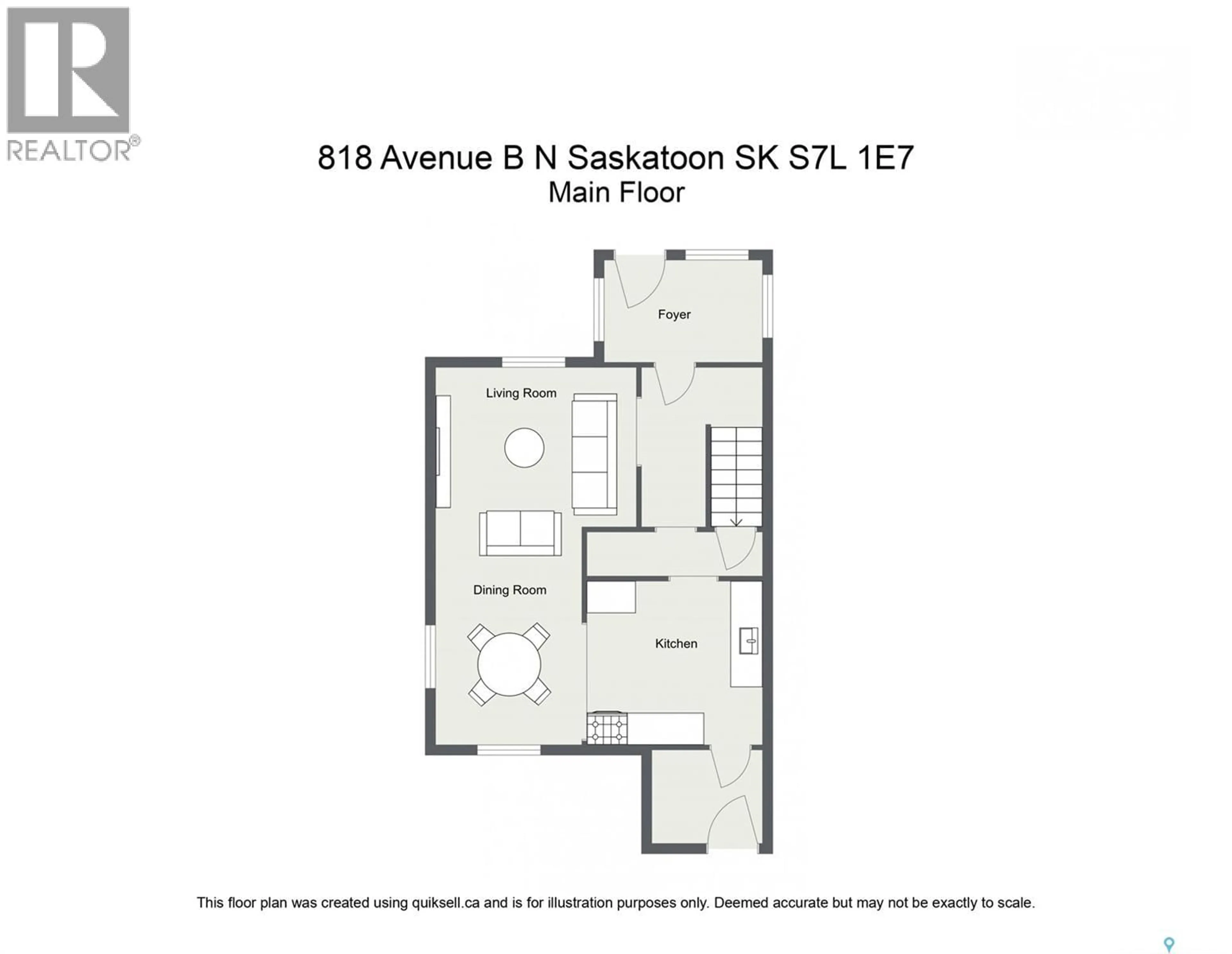 Floor plan for 818 B AVENUE, Saskatoon Saskatchewan S7L1E7
