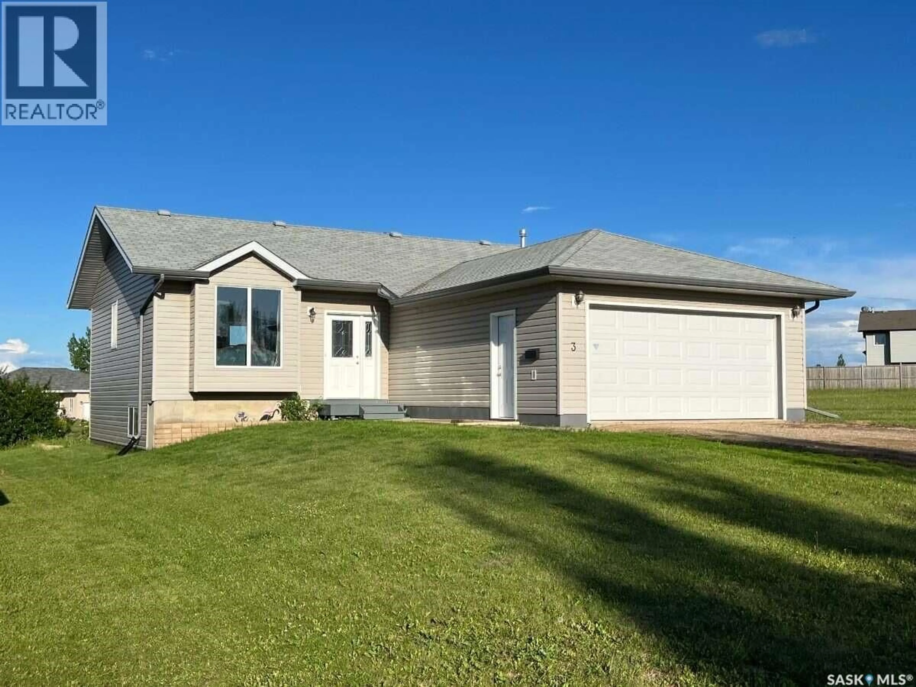 Home with vinyl exterior material, street for 3 POPLAR PLACE, Birch Hills Saskatchewan S0J0G0