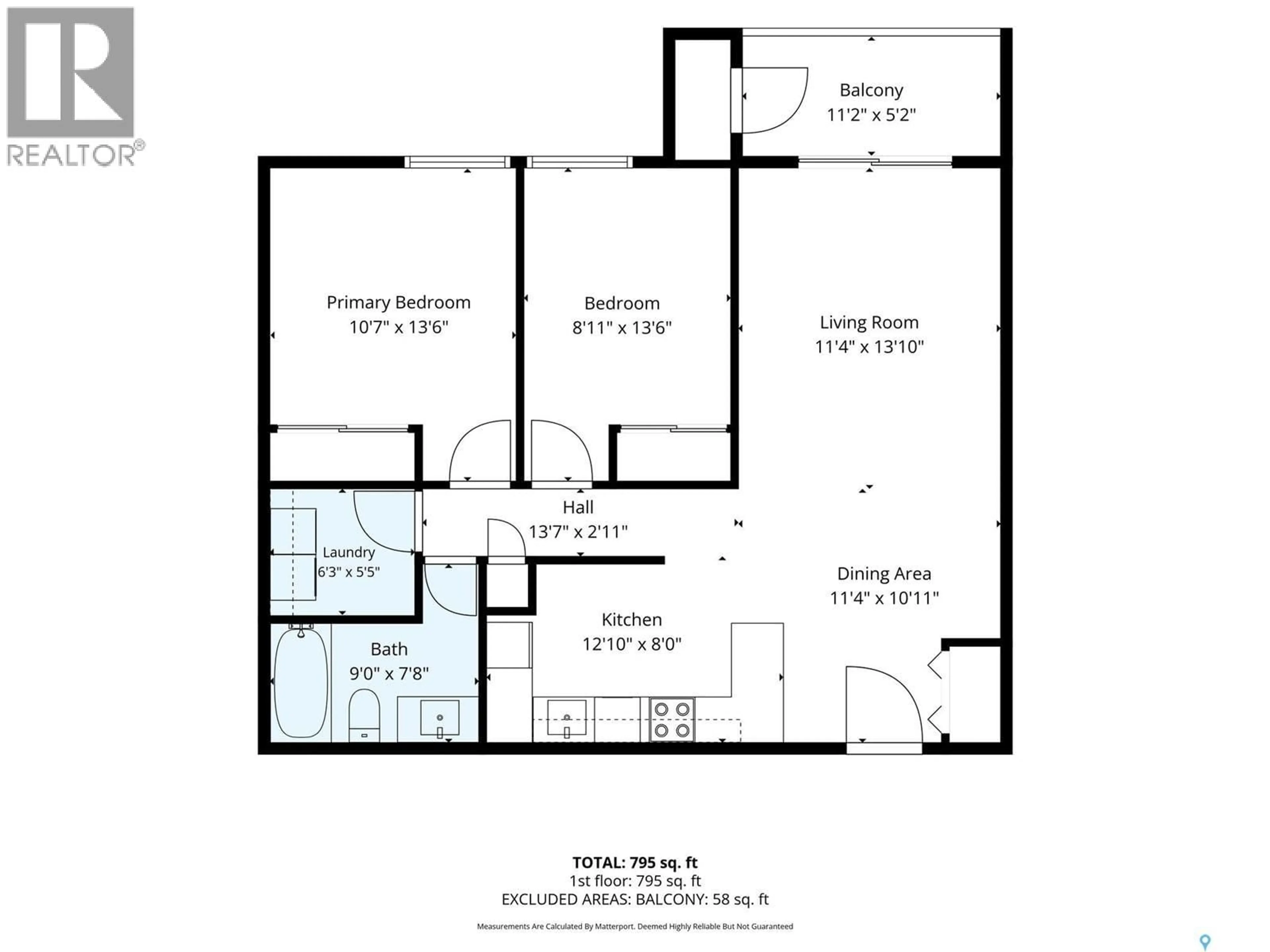 Floor plan for 311 - 303 TAIT CRESCENT, Saskatoon Saskatchewan S7H5L6